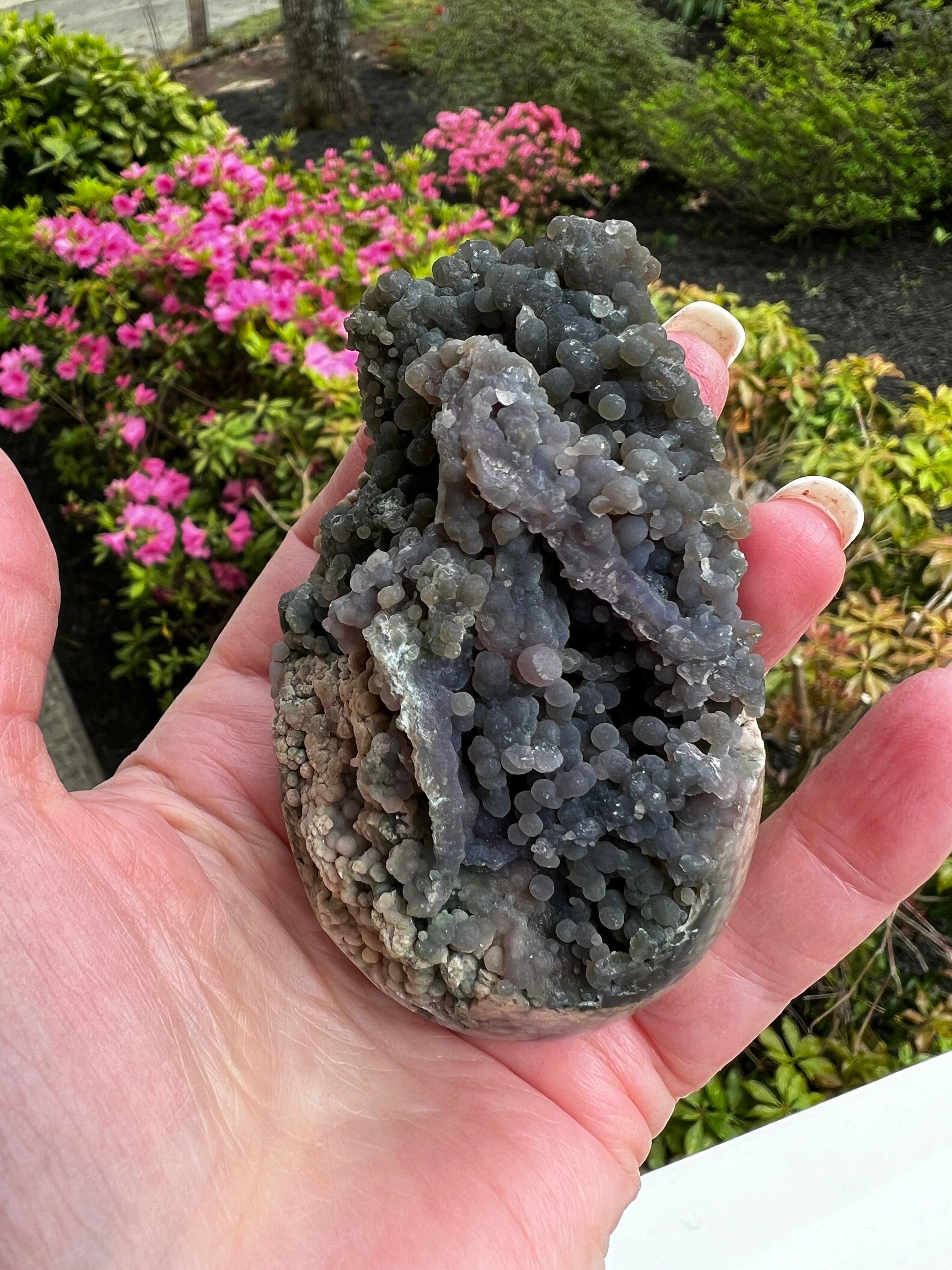 Druzy Grape Agate Egg, 3.5”, new, gifts, altar, high vibration crystals, crystal healing sessions