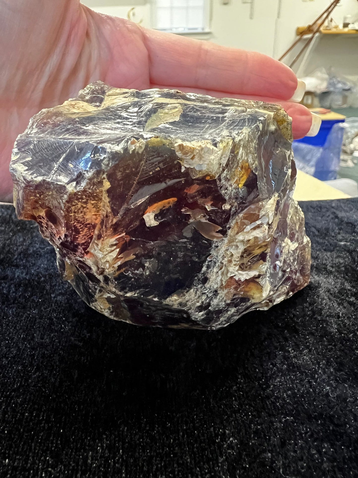 Large raw amber chunk, New, altar, gift, high vibration crystals, natural, crystal healing, 7.8 ounces, 3.25”