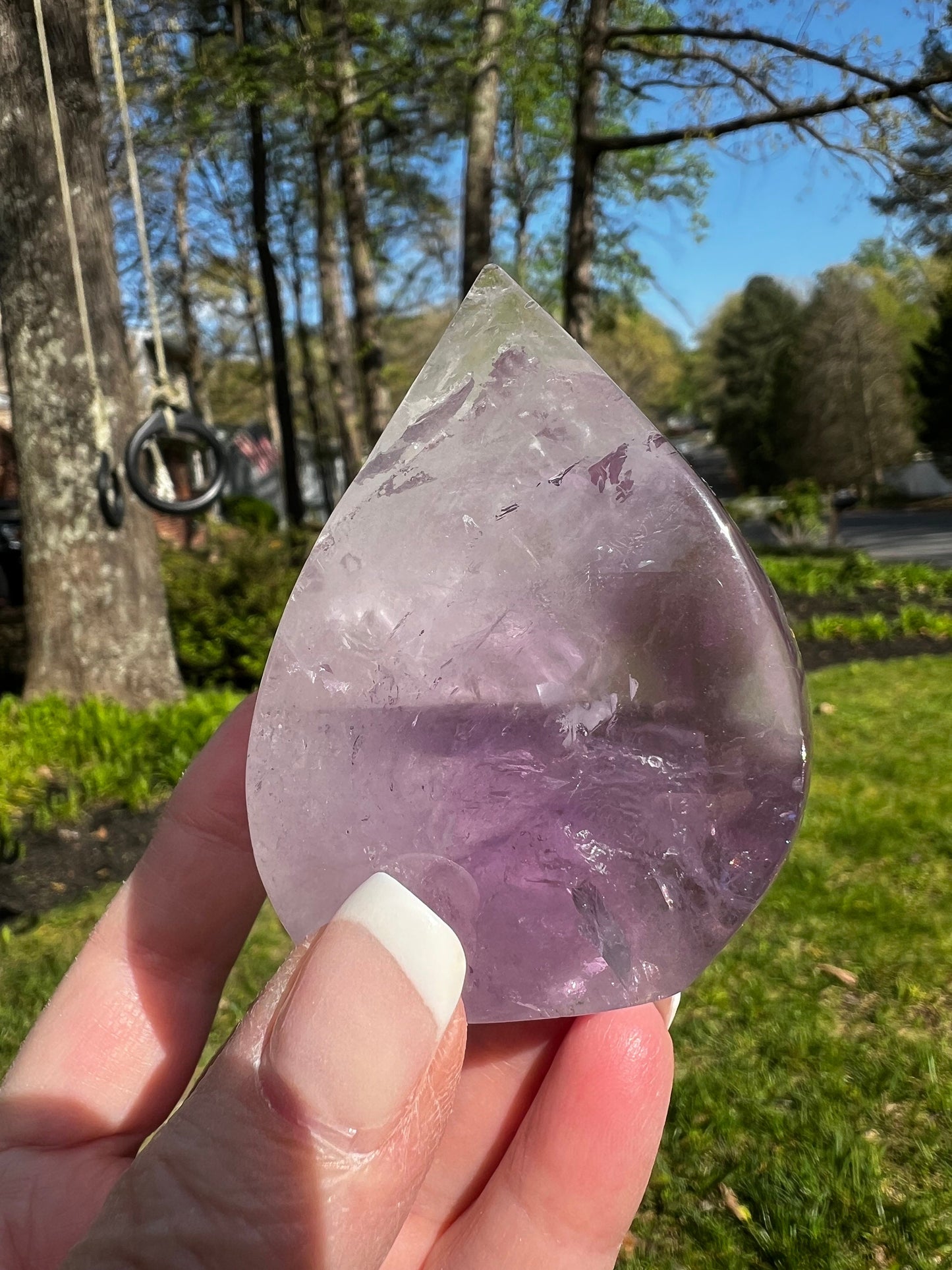 Phantom Amethyst Flame, New, 2.6”, stunning carving, gifts, altar, high vibration crystal, crystals