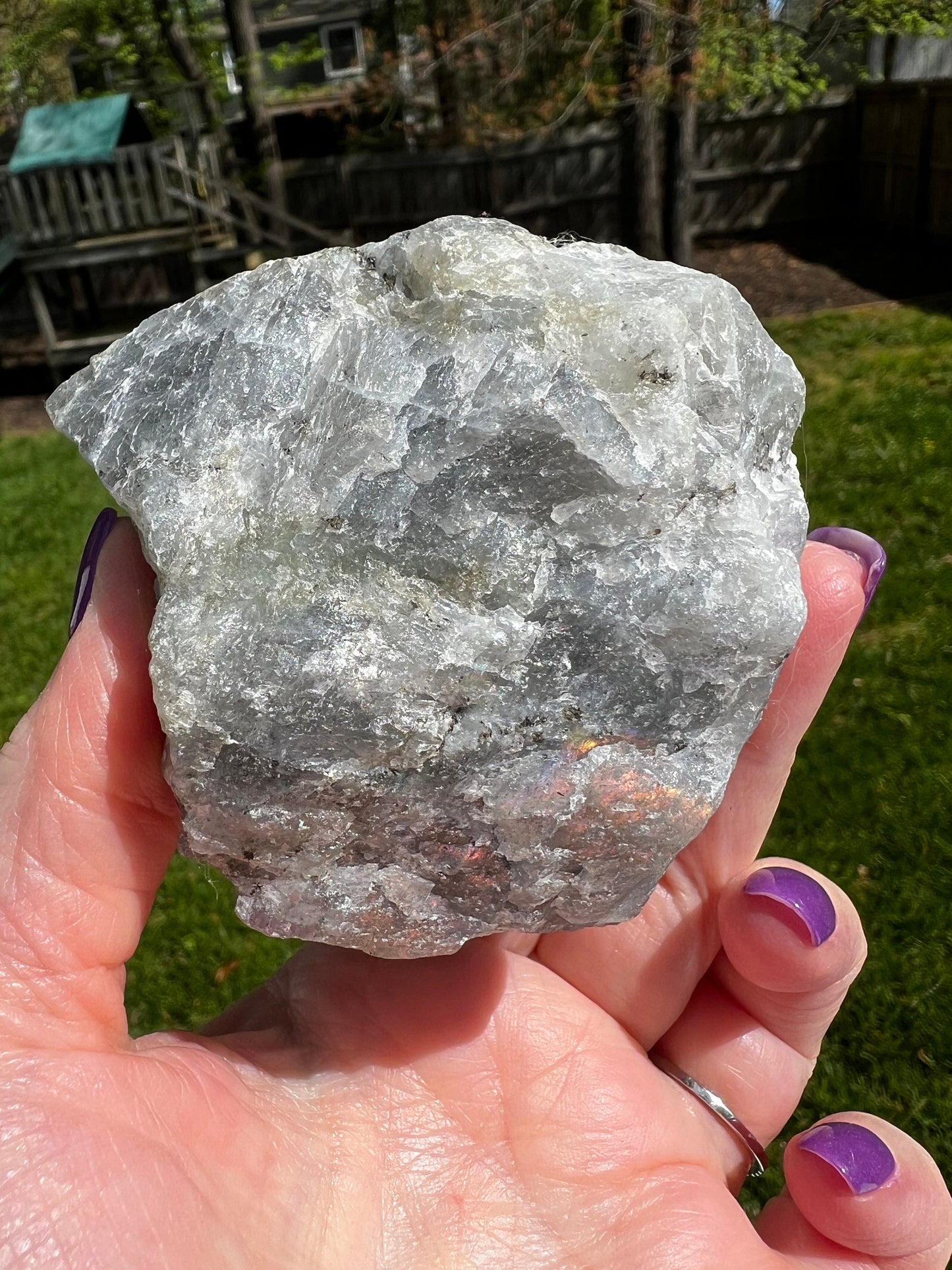 Labradorite Freeform Rough Chunk Specimen, gorgeous rainbow orange-fire flash, New, Gift