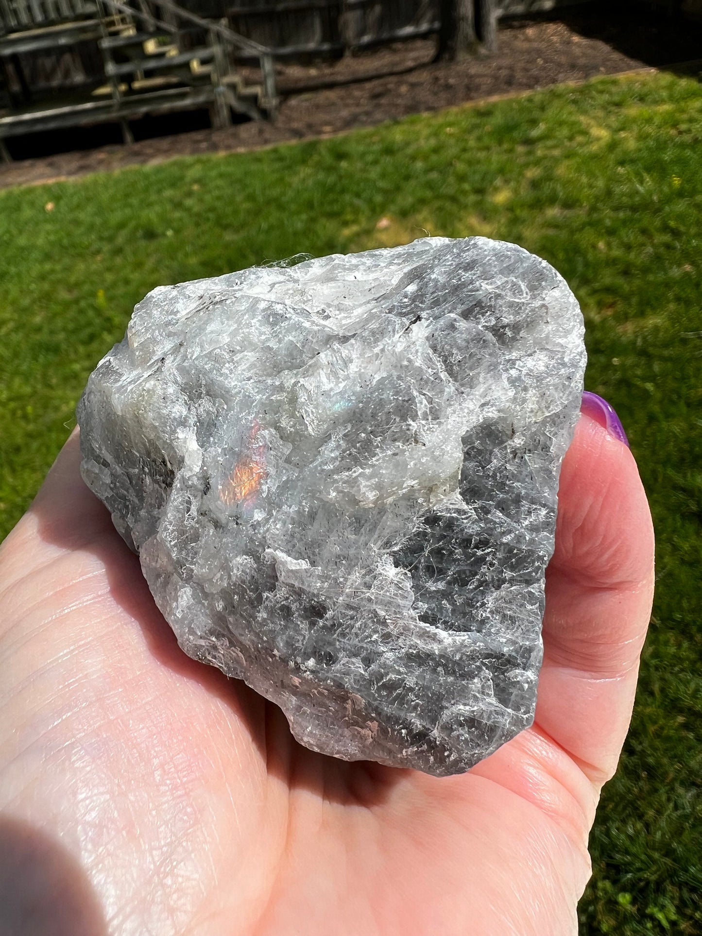 Labradorite Freeform Rough Chunk Specimen, gorgeous rainbow orange-fire flash, New, Gift