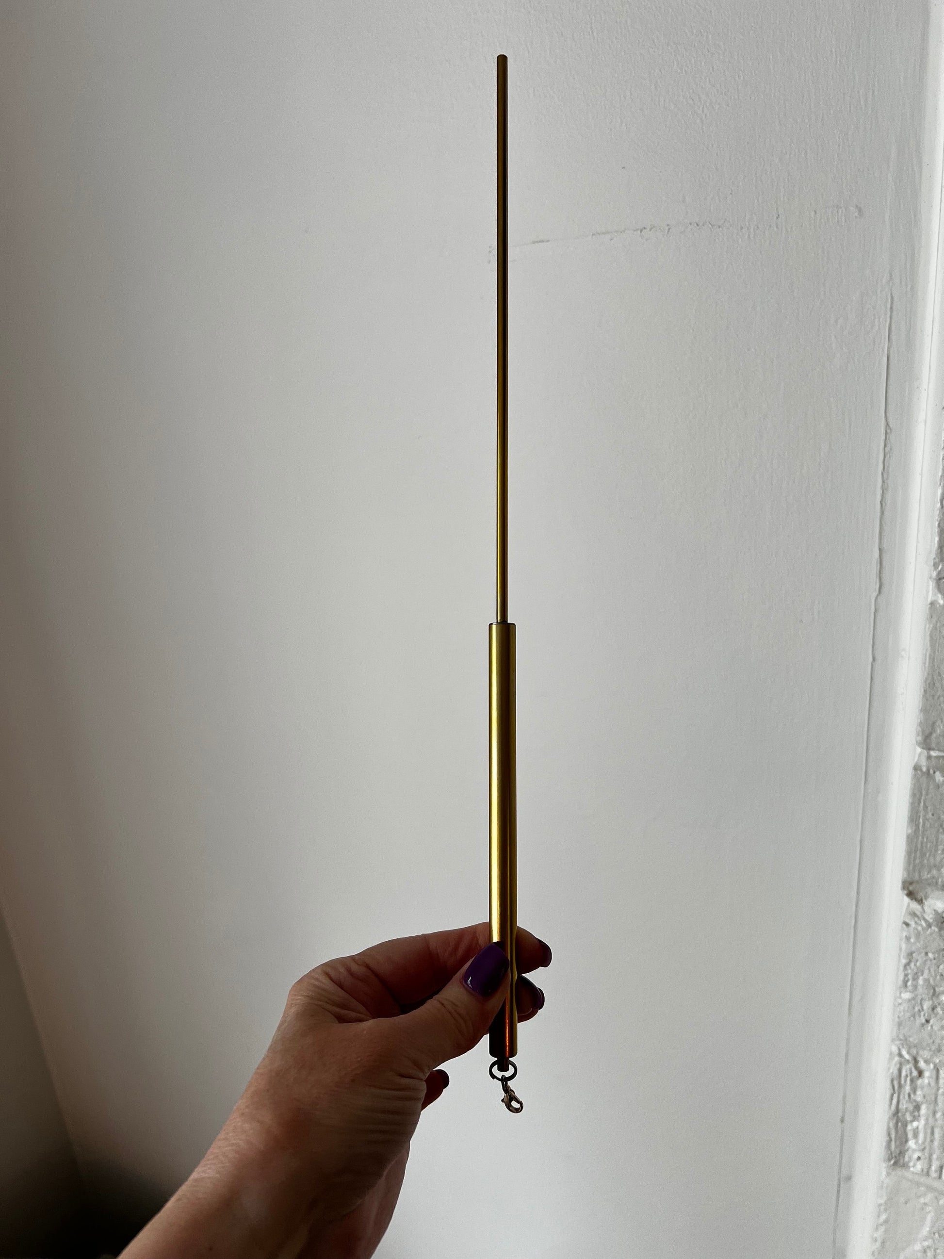 Private collection brass wand, high vibration crystals, healing, 14”