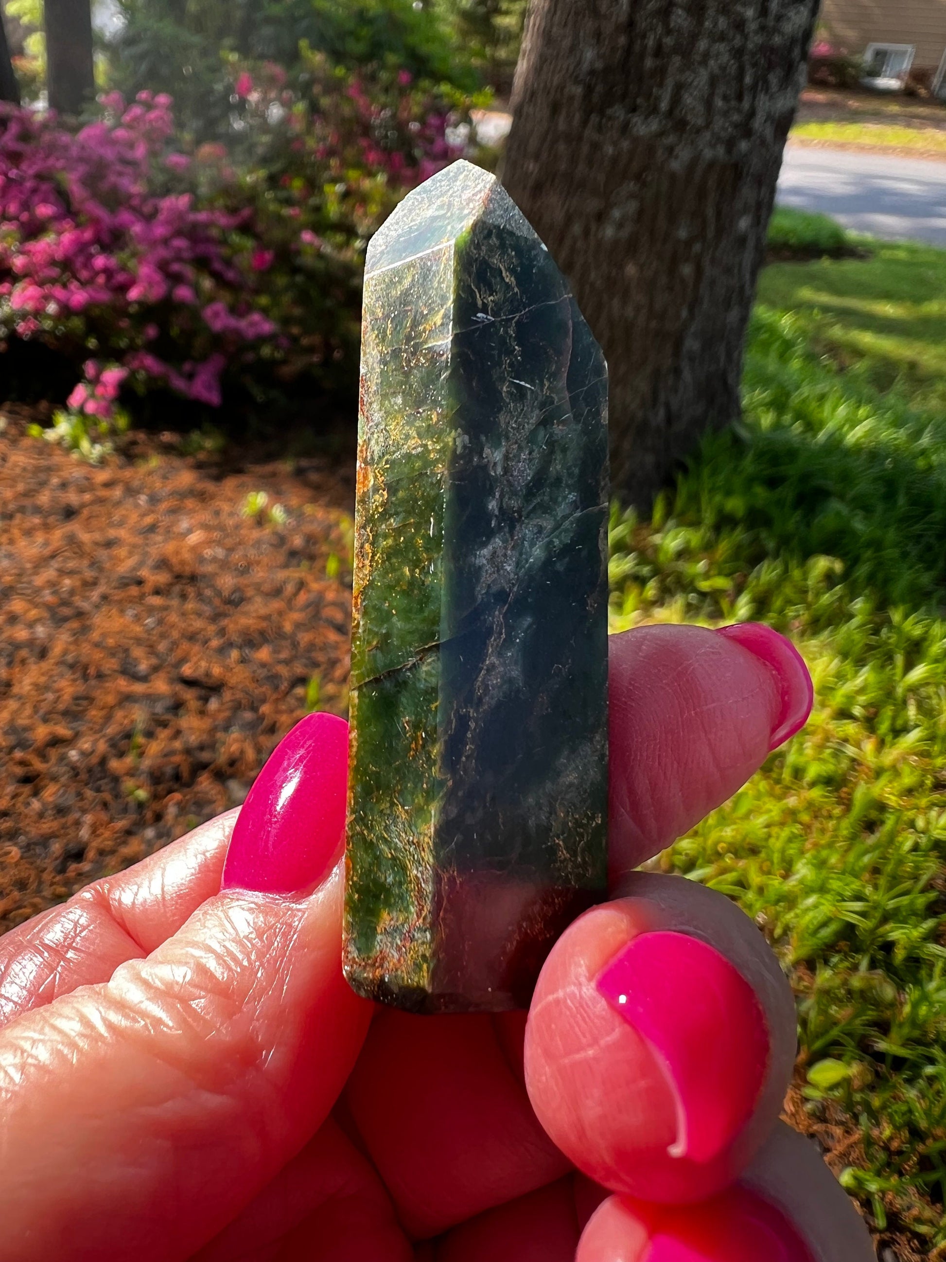 Jade Tower, beautiful and authentic Brazil jade, perfectly polished, gift, crystal healing, 2.4”, gifts, high vibration crystals