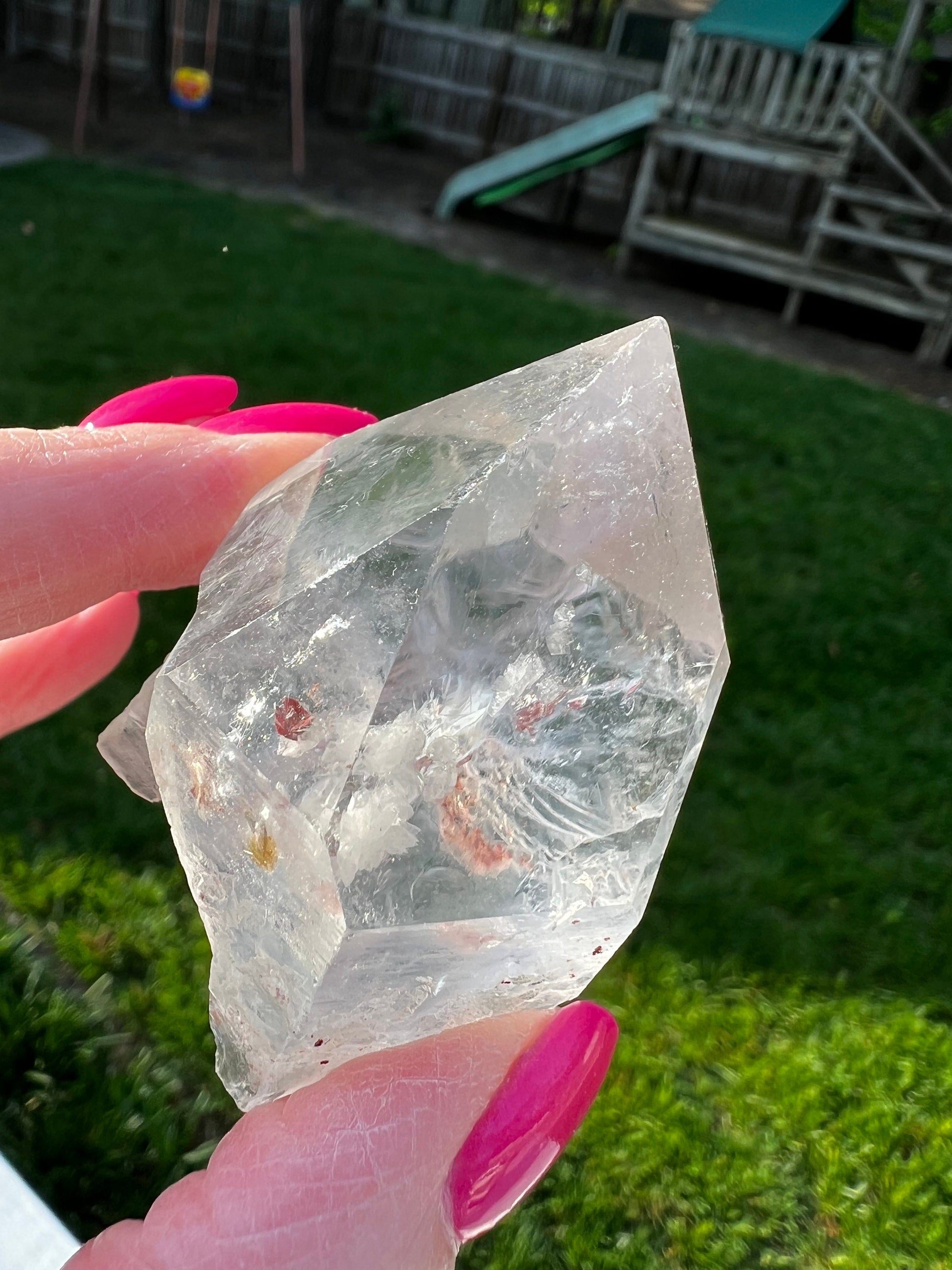 Lemurian Point Tip with Pyrite & Hematite, high vibration crystals, Lost Magick Group, healing, gift