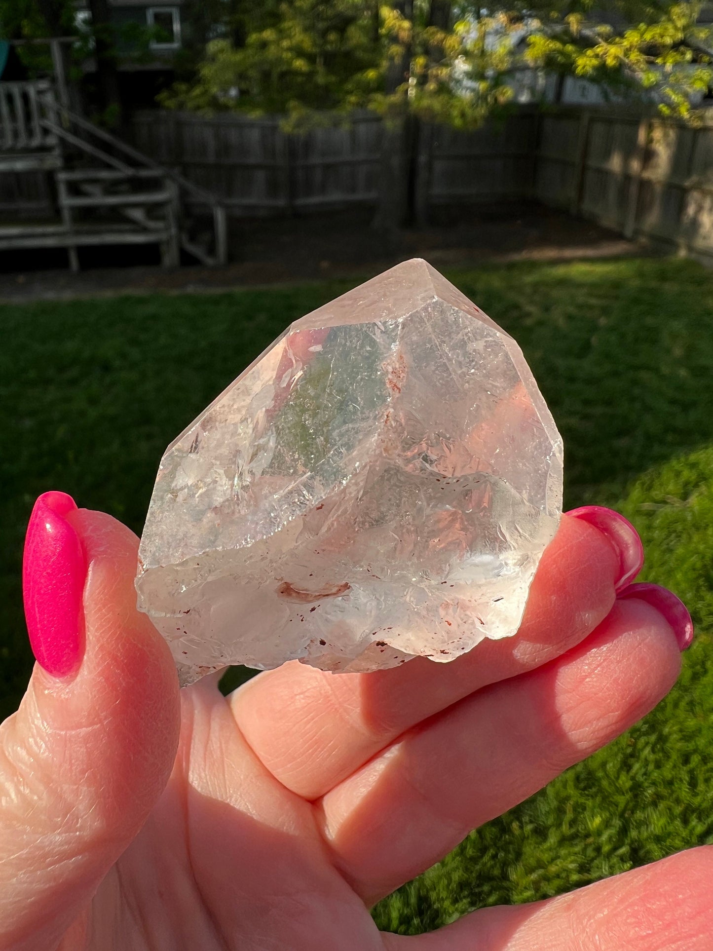 Lemurian Point Tip with Pyrite & Hematite, high vibration crystals, Lost Magick Group, healing, gift