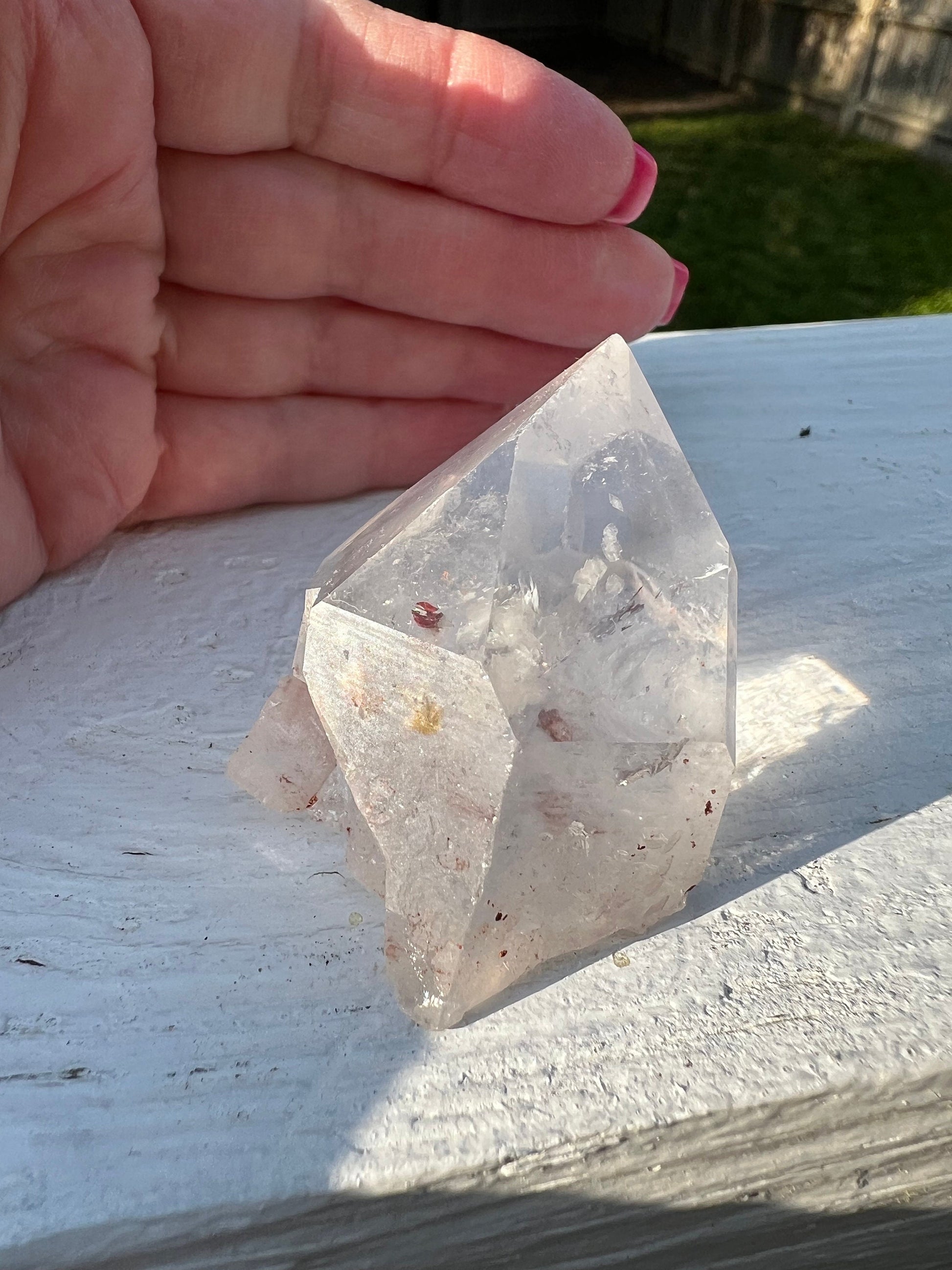 Lemurian Point Tip with Pyrite & Hematite, high vibration crystals, Lost Magick Group, healing, gift