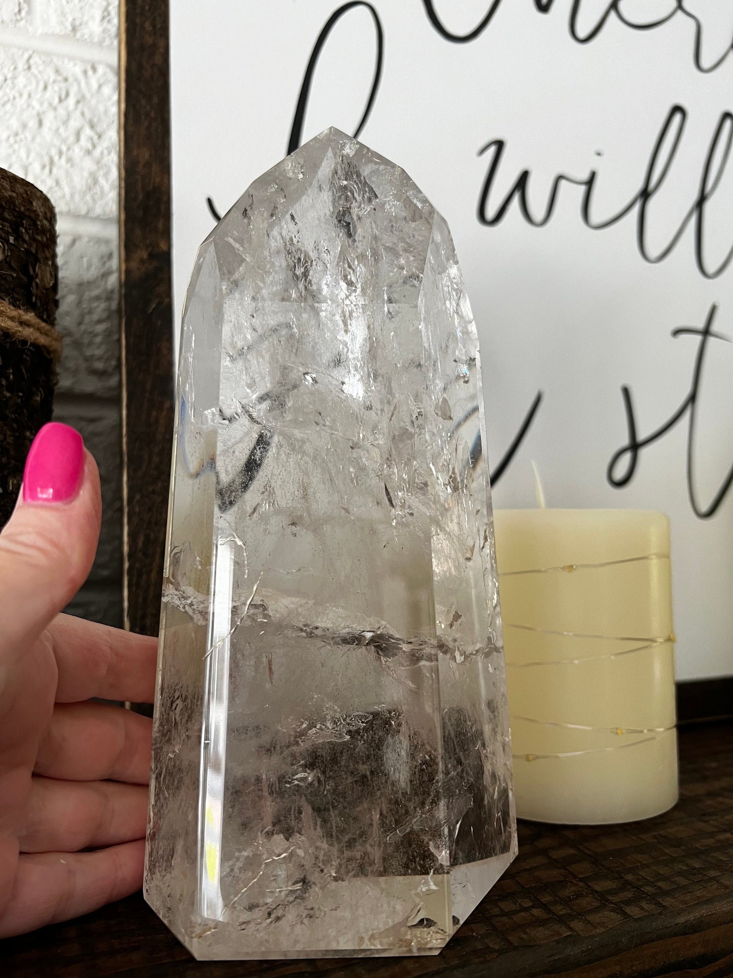 Lemurian Quartz Tower Museum Quality, new, rainbows, fine Lemurian healing, magick crystal, 3.11.8 lbs