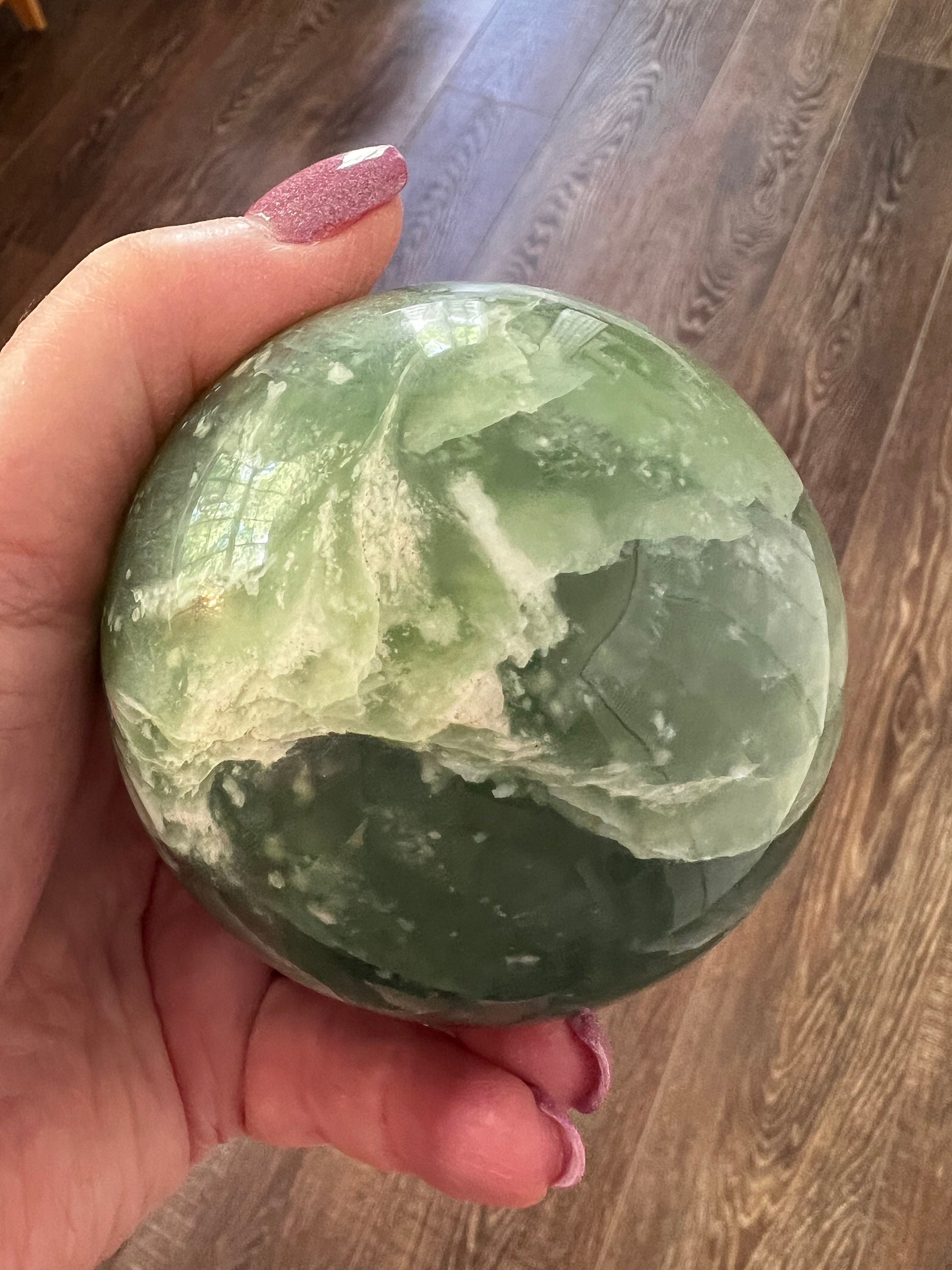 Grape Jade Sphere, New, 8.75”, Crystal healing, gift, high vibration crystals