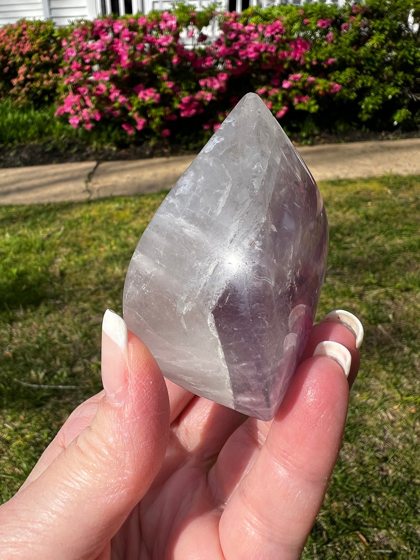 Phantom Amethyst Flame, New, 2.6”, stunning carving, gifts, altar, high vibration crystal, crystals