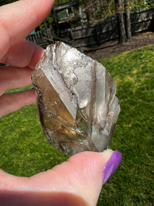 Elestial Citrine chunk, rainbows, high vibration crystals, healing crystal, abundance, new