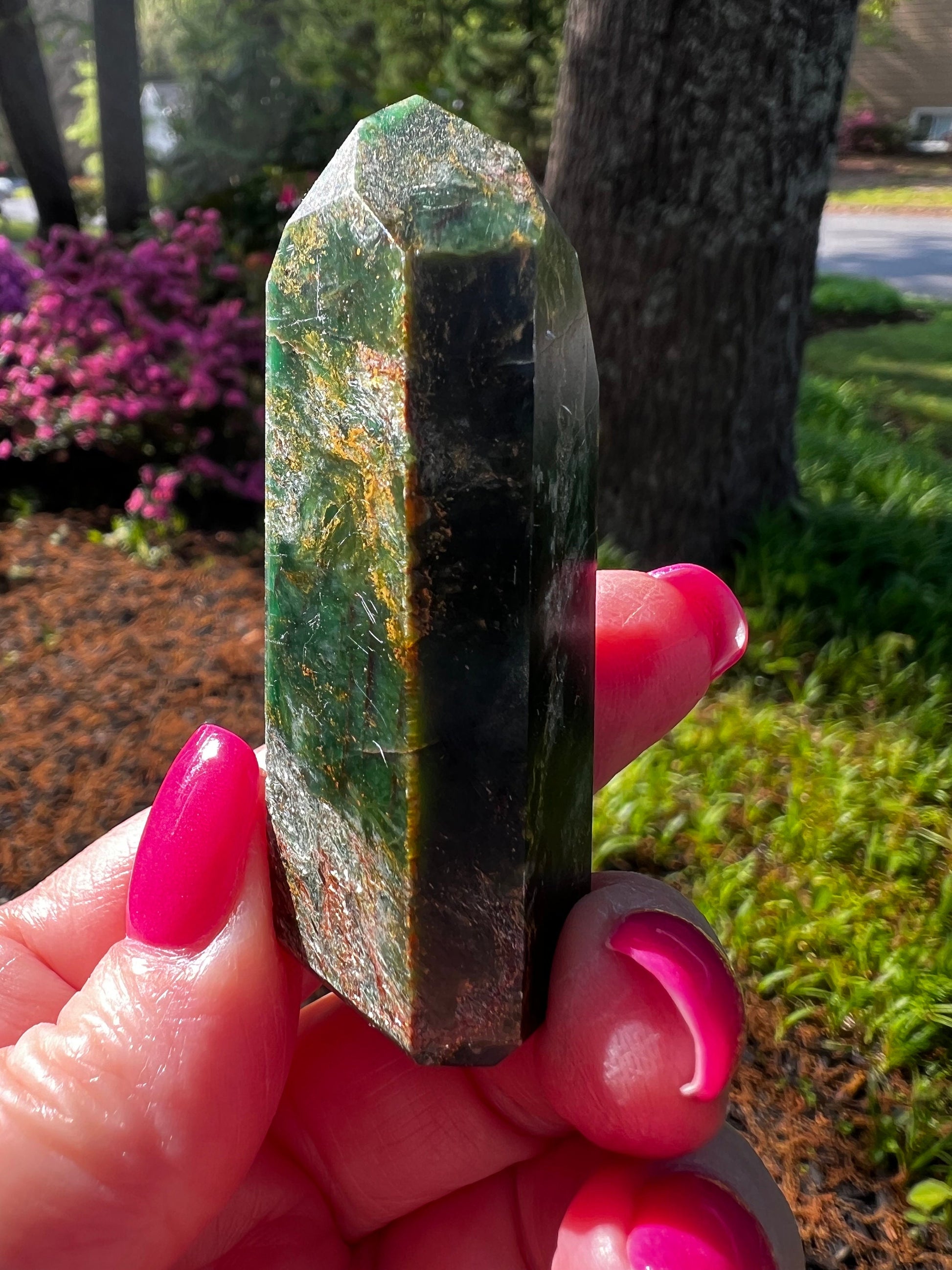 Jade Tower, beautiful and authentic Brazil jade, perfectly polished, gift, crystal healing, 2.4”, gifts, high vibration crystals