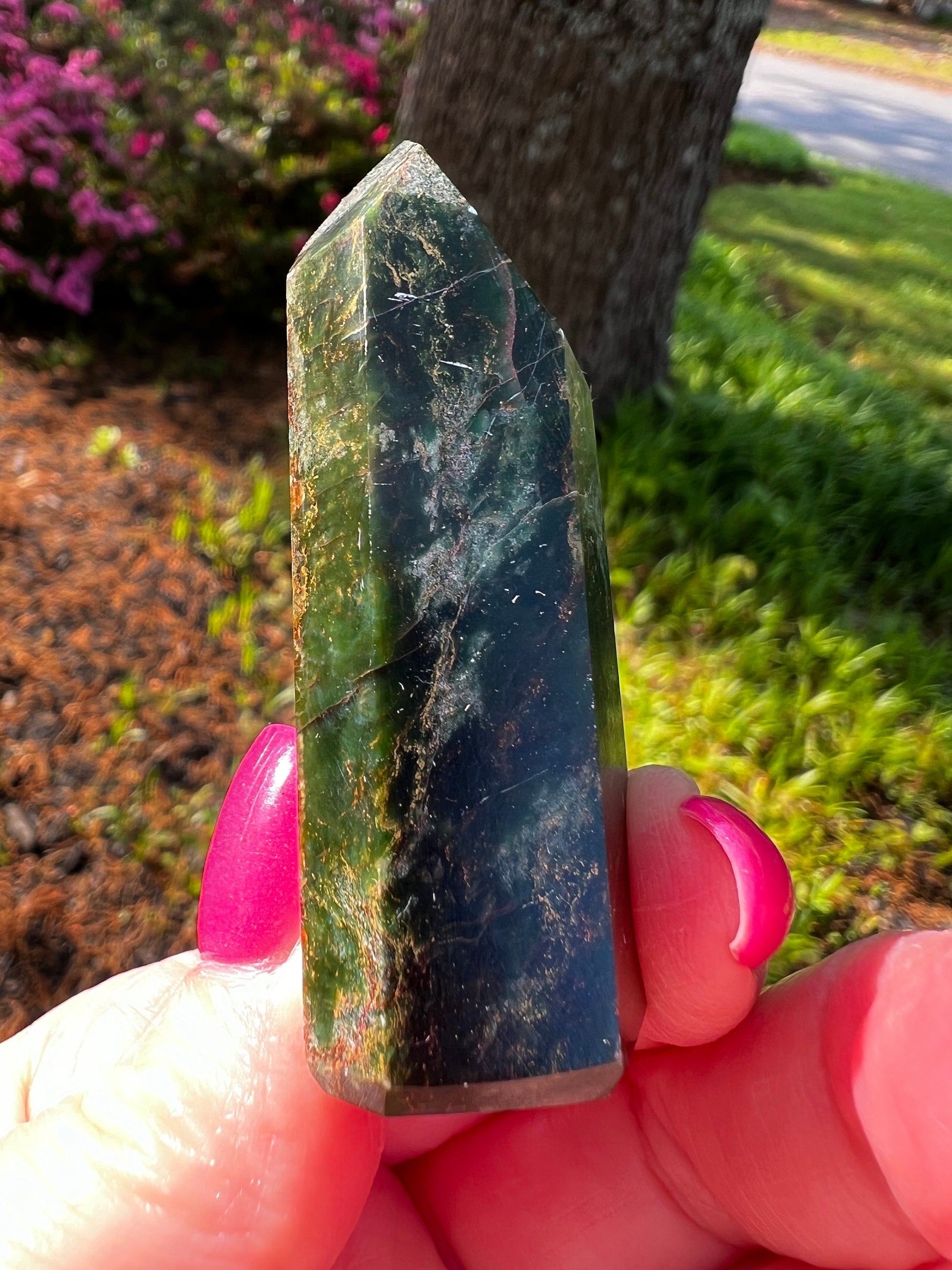 Jade Tower, beautiful and authentic Brazil jade, perfectly polished, gift, crystal healing, 2.4”, gifts, high vibration crystals