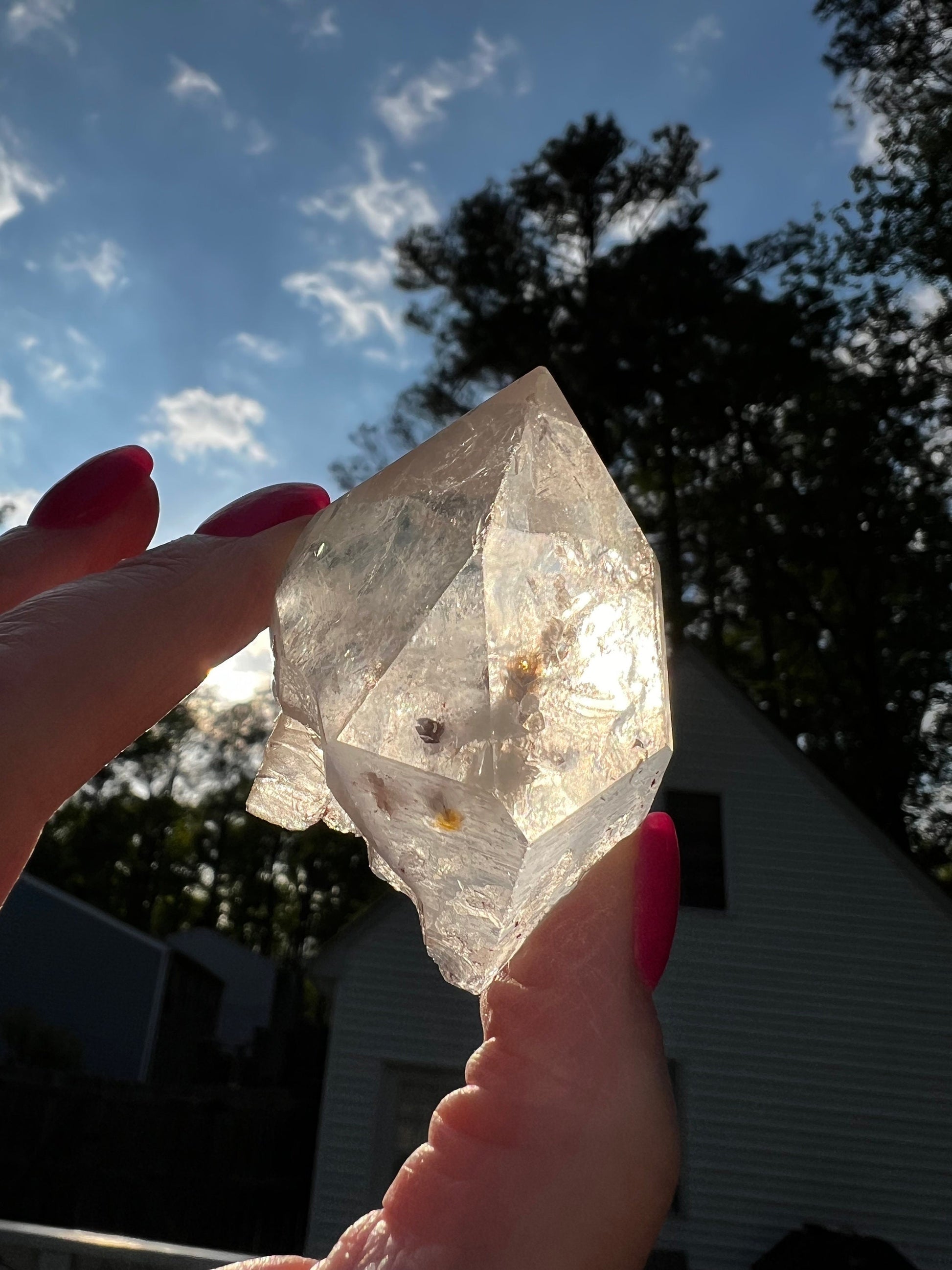 Lemurian Point Tip with Pyrite & Hematite, high vibration crystals, Lost Magick Group, healing, gift