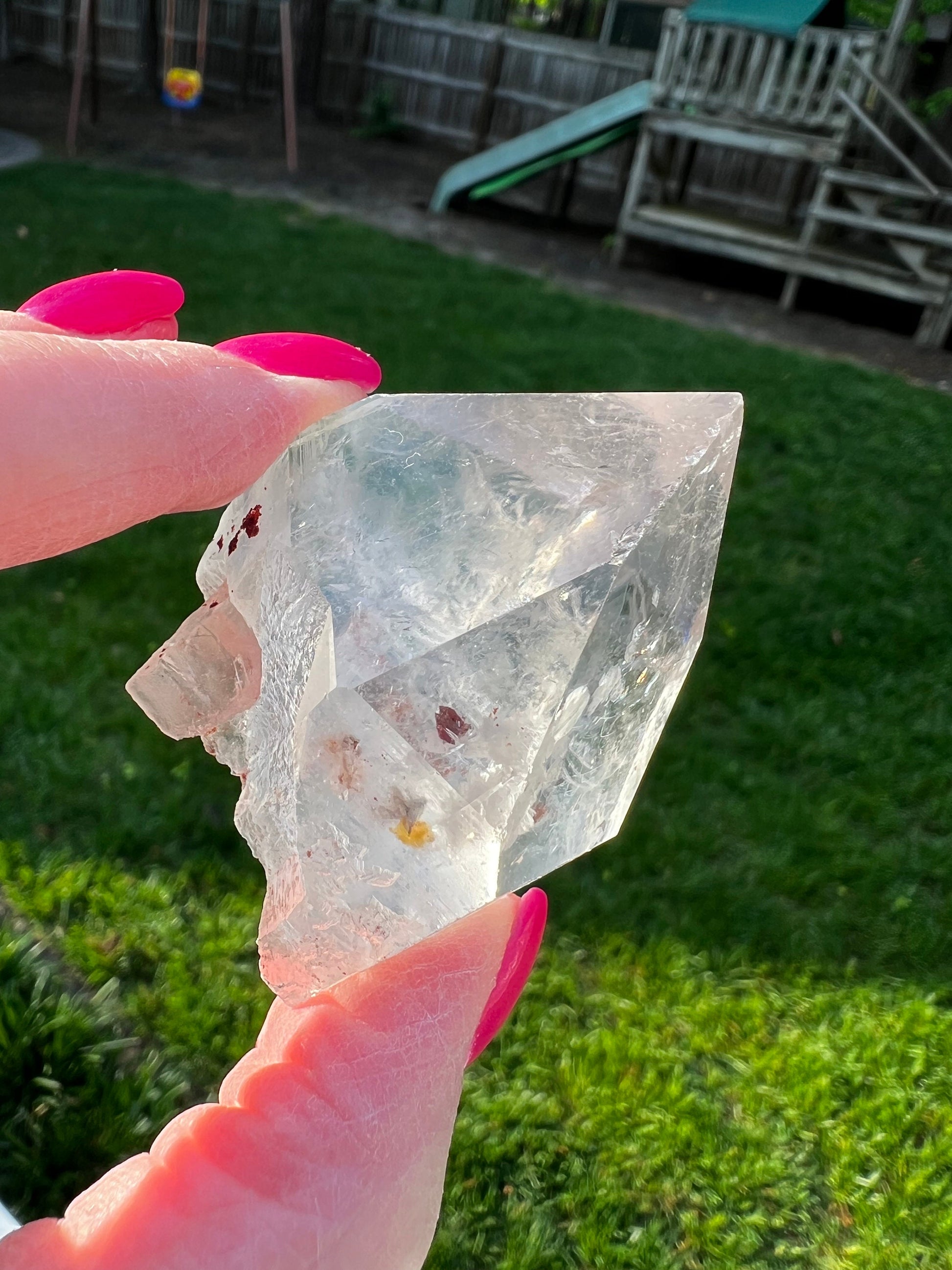 Lemurian Point Tip with Pyrite & Hematite, high vibration crystals, Lost Magick Group, healing, gift