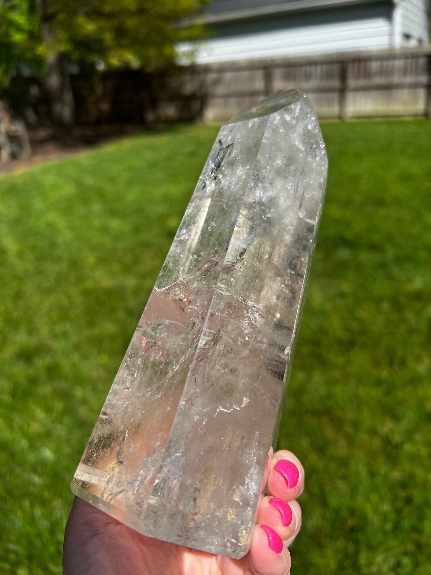 Lemurian Quartz Tower Museum Quality, new, rainbows, fine Lemurian healing, magick crystal, 3.11.8 lbs