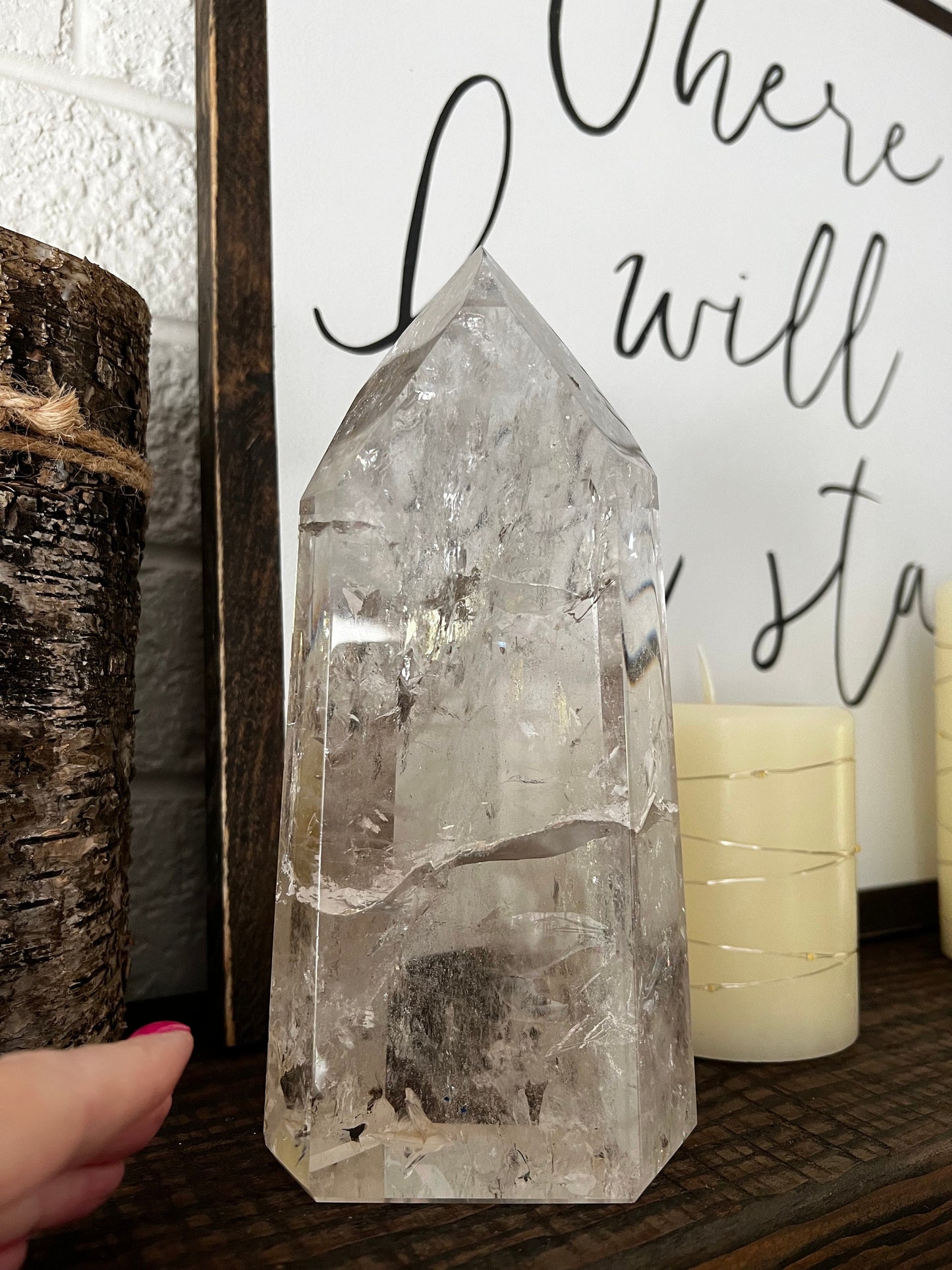 Lemurian Quartz Tower Museum Quality, new, rainbows, fine Lemurian healing, magick crystal, 3.11.8 lbs