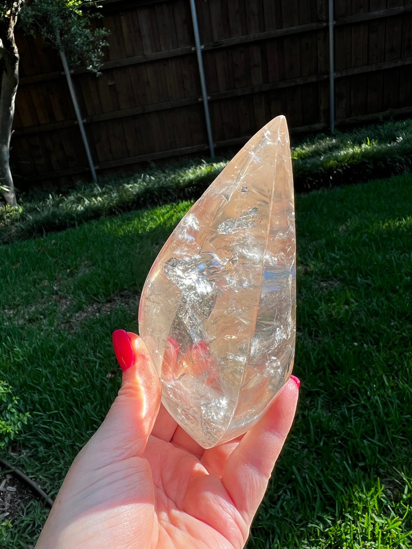 Smoky Lemurian Flame 5”, Brazil, high vibration crystals, crystal healing, gift