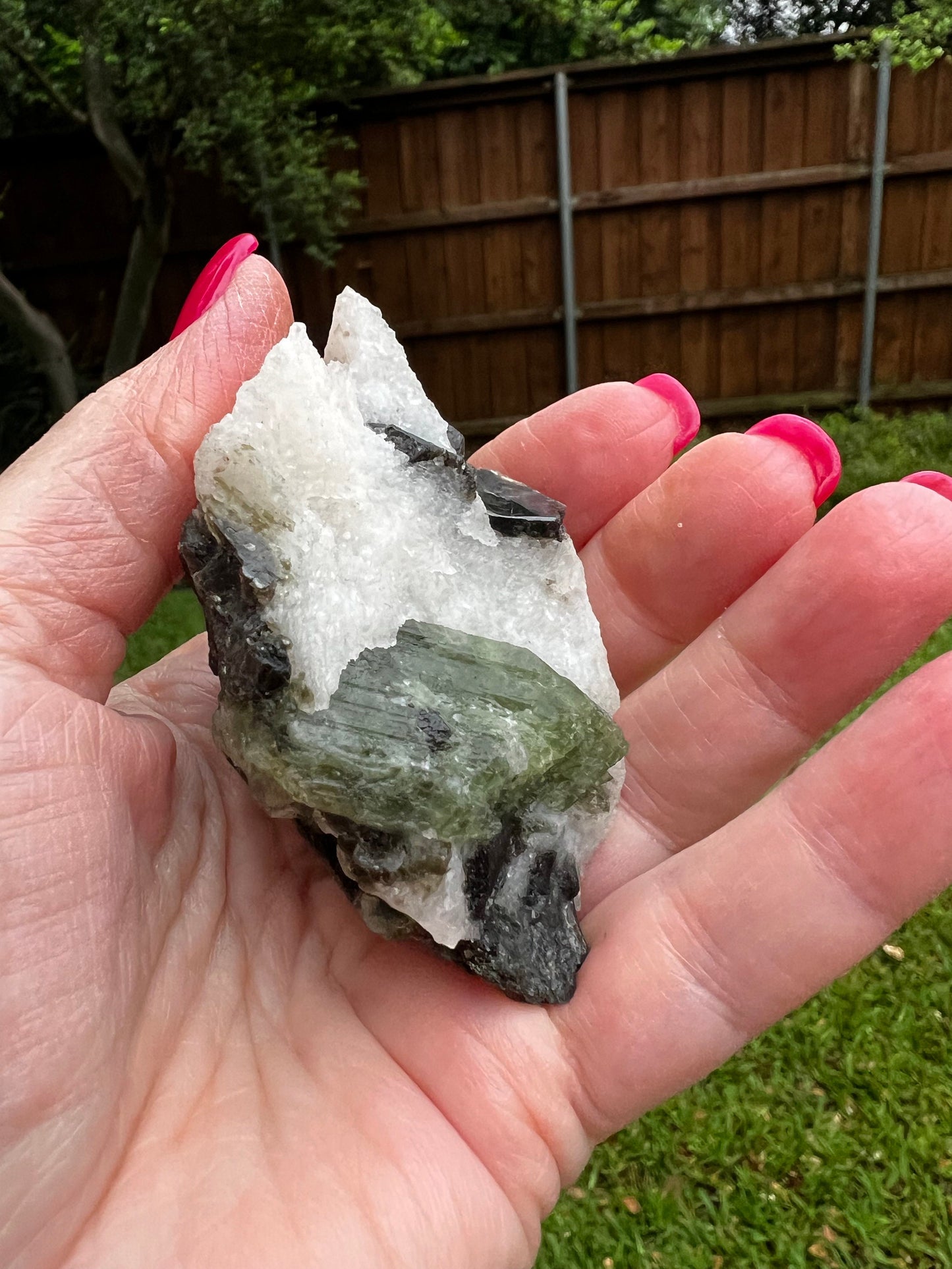 Beautiful Diopside Palm Specimen, 3”, rare, AAA quality, healing crystals