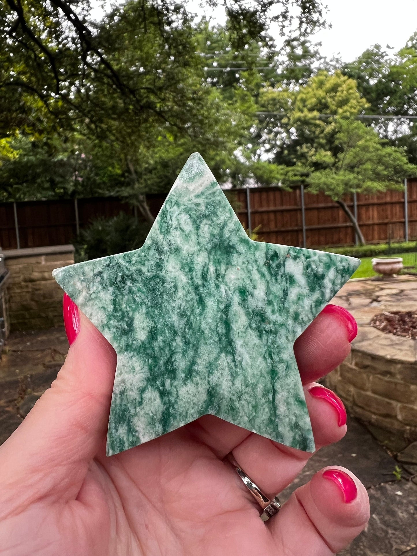 Sparkly Green Aventurine Star, New, Gifts, abundance, high vibration crystal healing, 2.75”