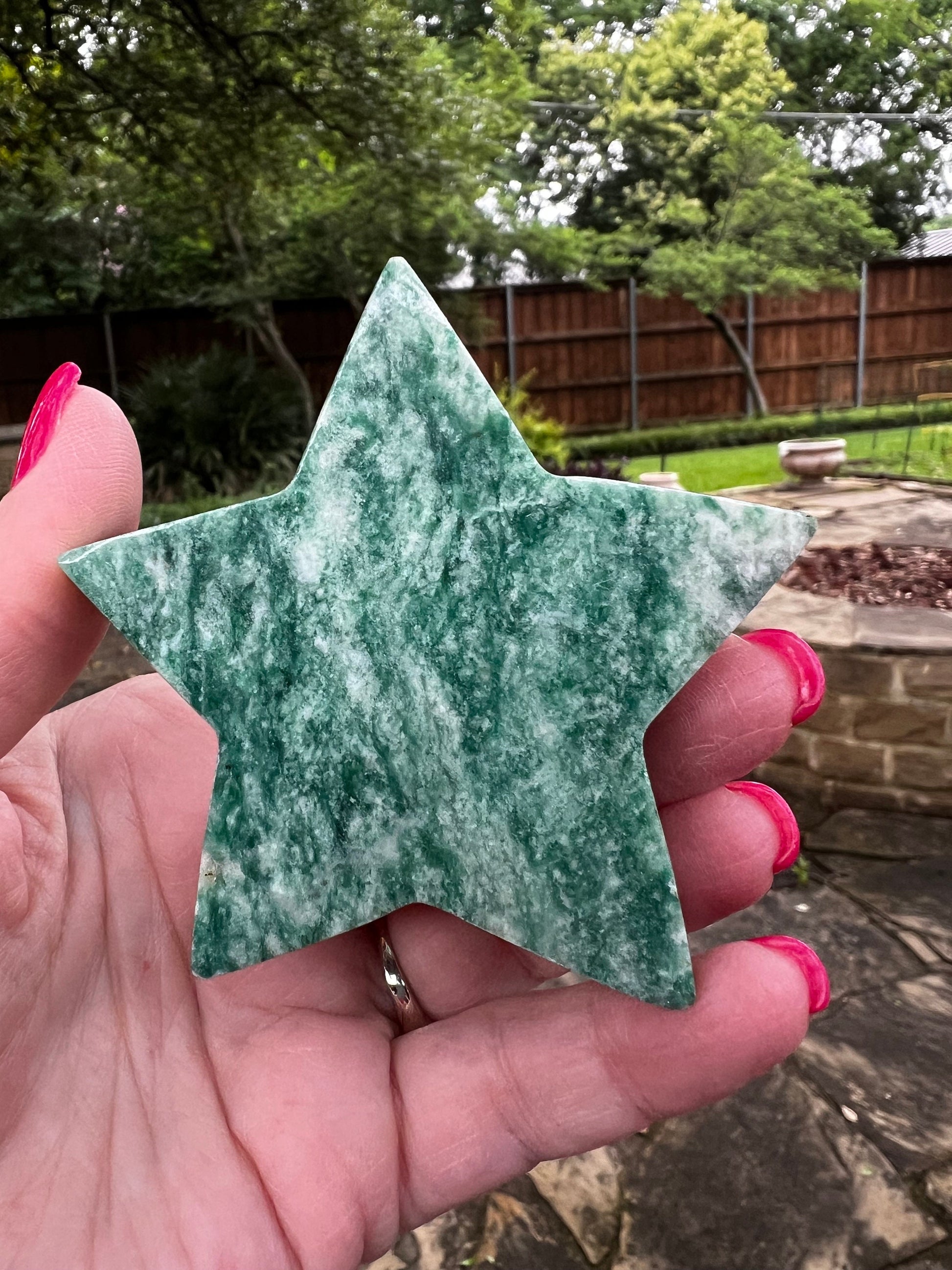 Sparkly Green Aventurine Star, New, Gifts, abundance, high vibration crystal healing, 2.75”