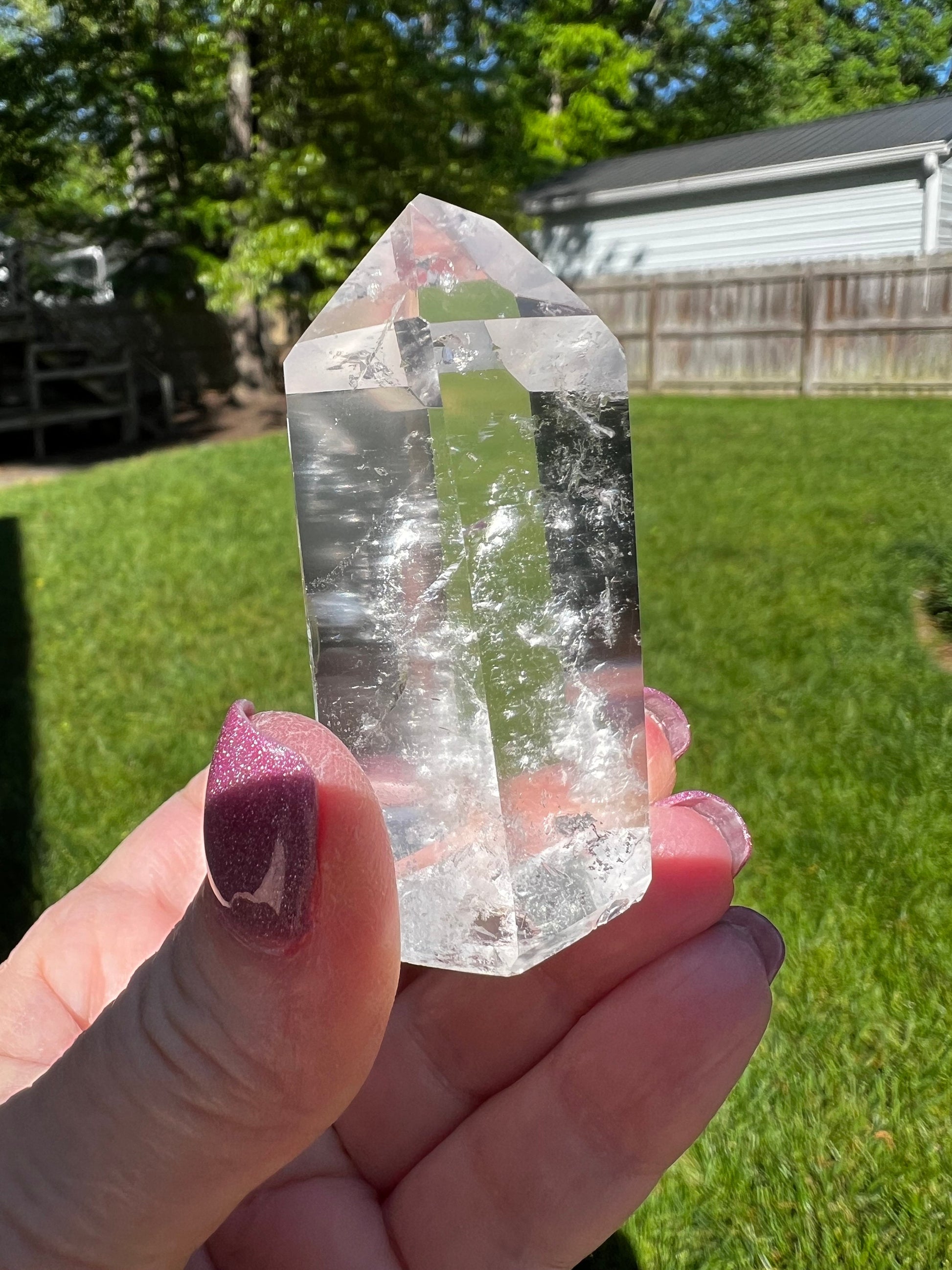 Lemurian Quartz Tower, new, veils, fine Lemurian healing, magick crystal, 2.25”