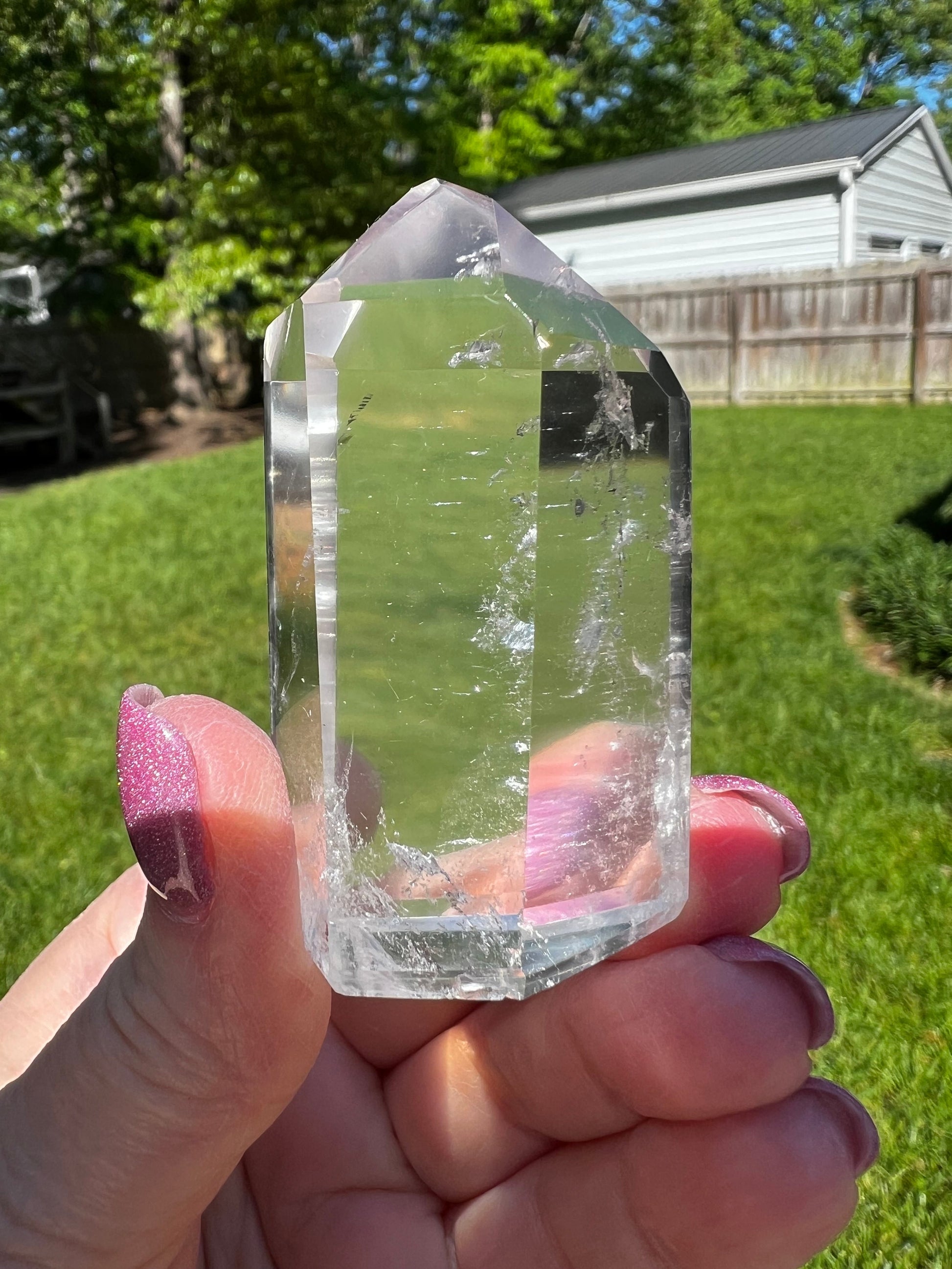 Lemurian Quartz Tower, new, veils, fine Lemurian healing, magick crystal, 2.25”