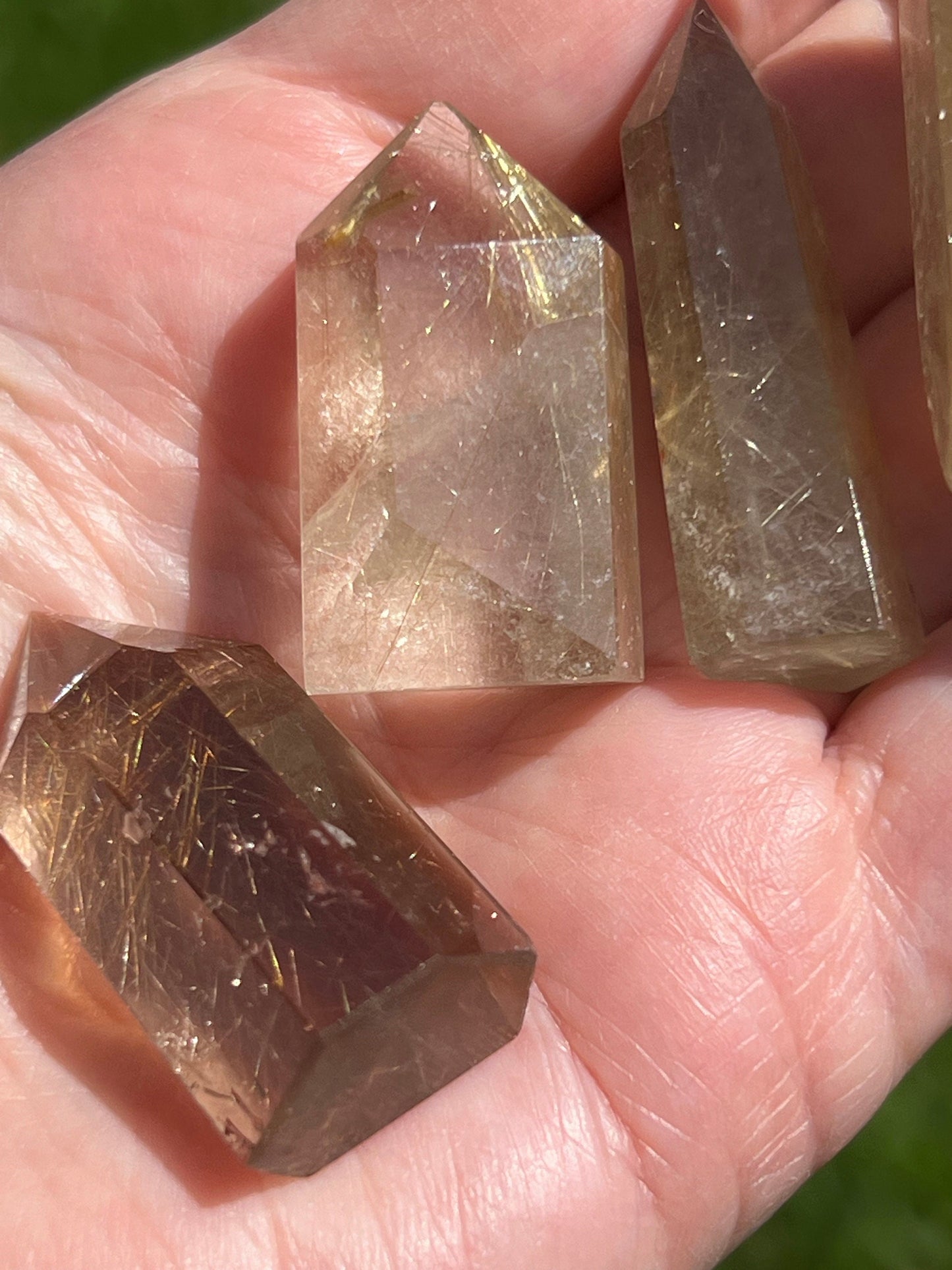 4 Rutile Quartz Towers, gold rutile, premium, polished, high vibration crystals, crystal healing, gifts