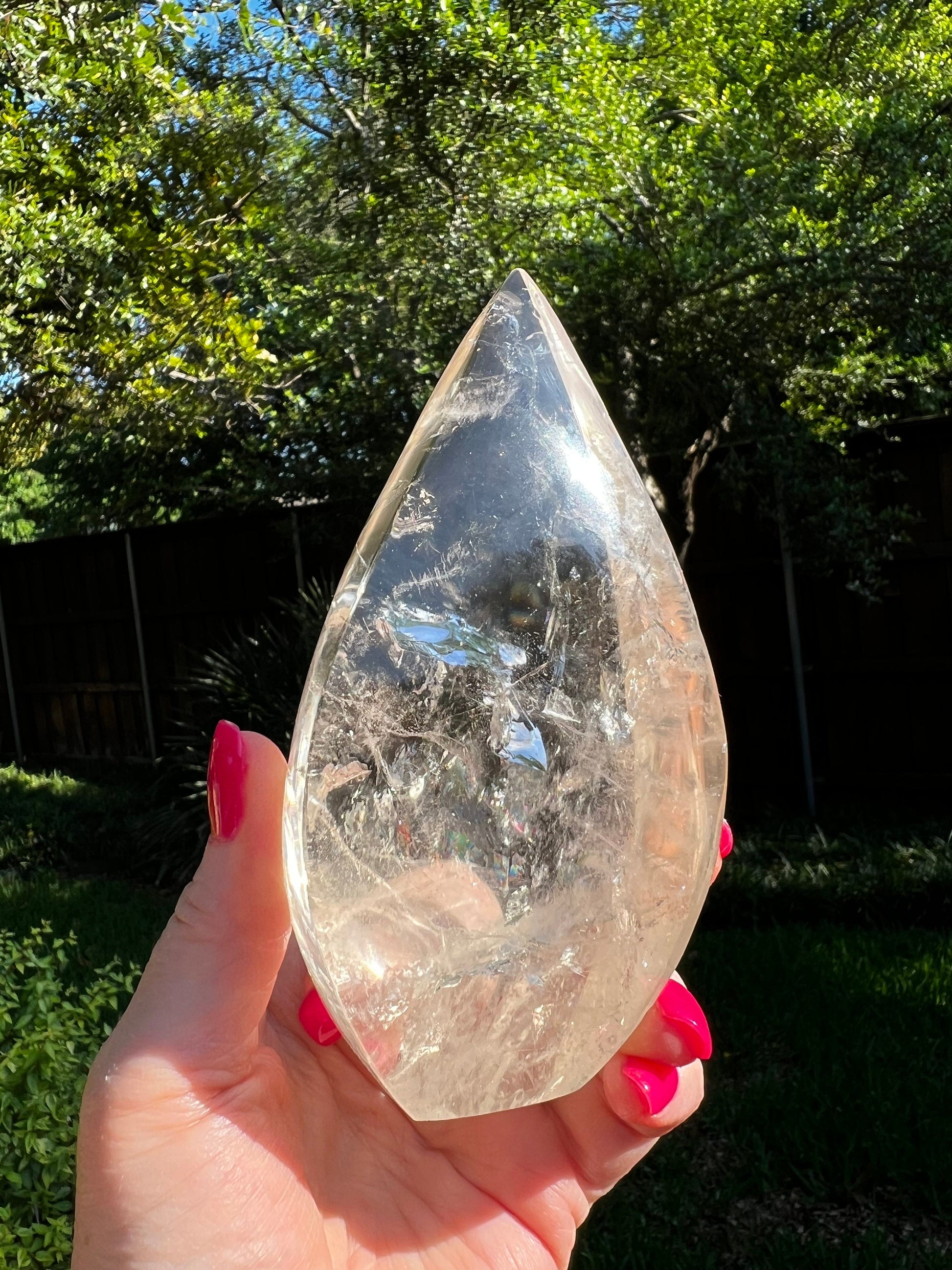 Smoky Lemurian Flame 5”, Brazil, high vibration crystals, crystal healing, gift