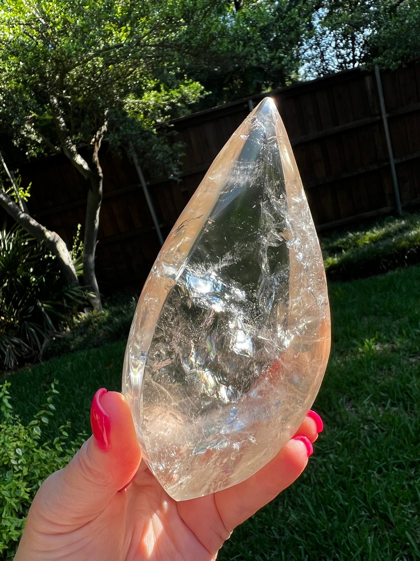 Smoky Lemurian Flame 5”, Brazil, high vibration crystals, crystal healing, gift