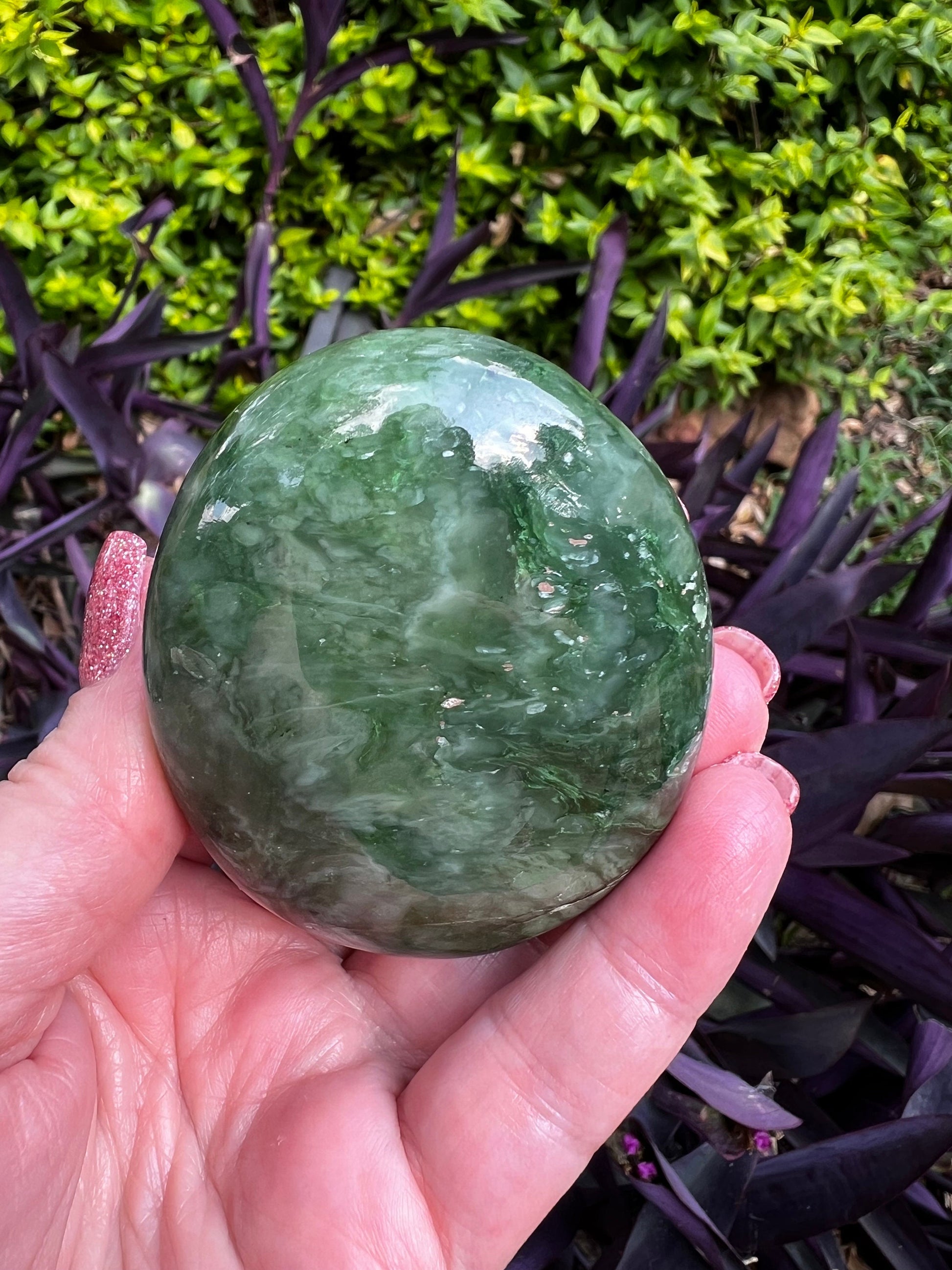 Nephrite Jade Palm Stone, Exquisite, approx 2. 5”, gift, new in shop, healing crystals