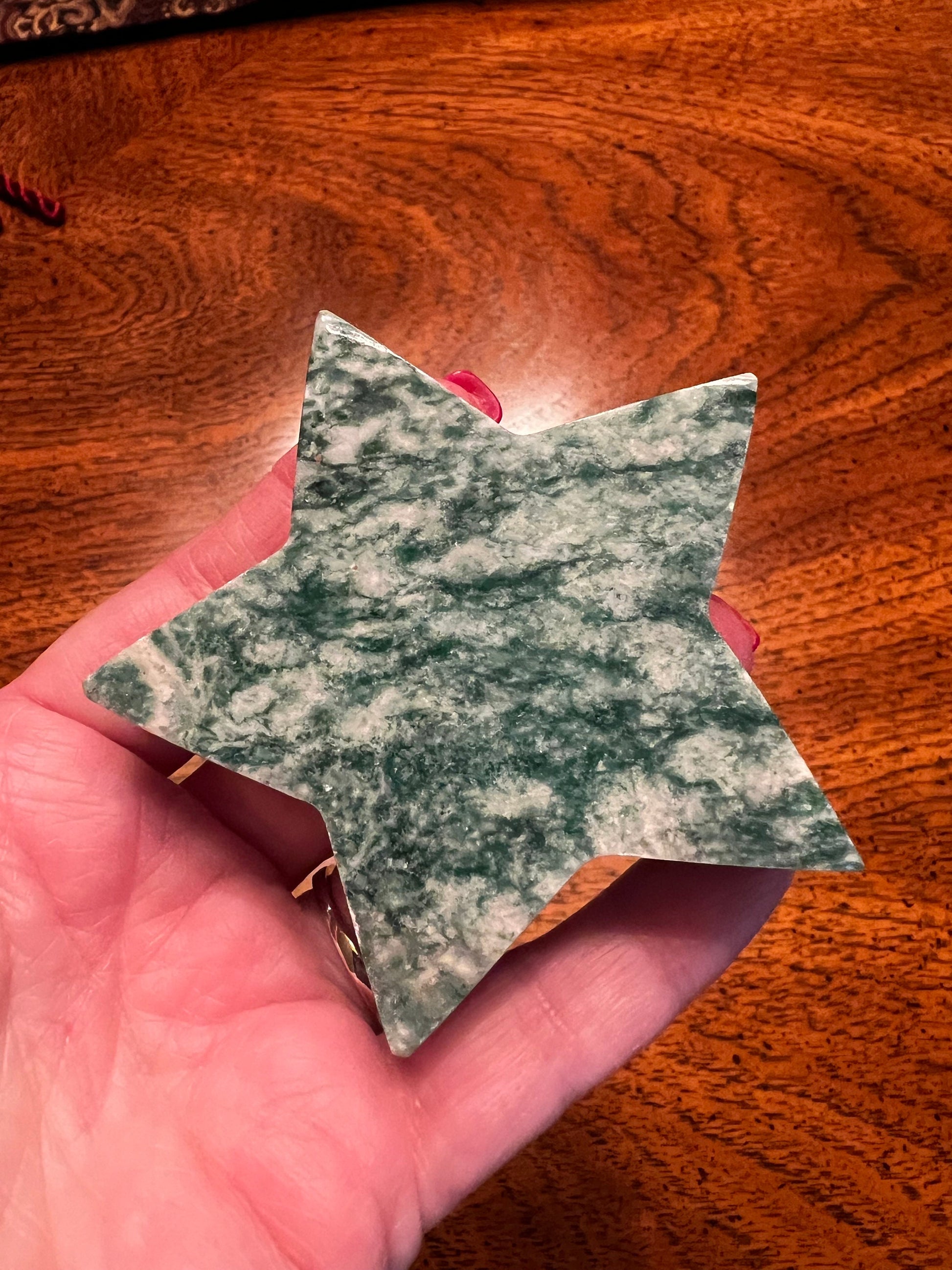 Sparkly Green Aventurine Star, New, Gifts, abundance, high vibration crystal healing, 2.75”