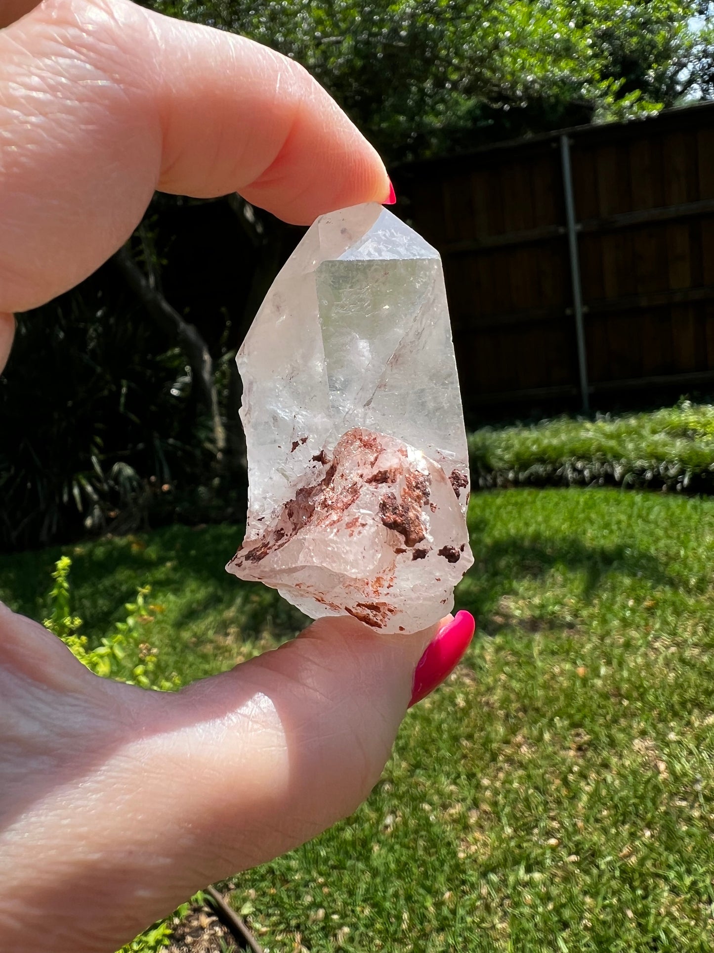 Lemurian Point Tip with Pyrite & Hematite, high vibration crystals, Lost Magick Group, healing, gift