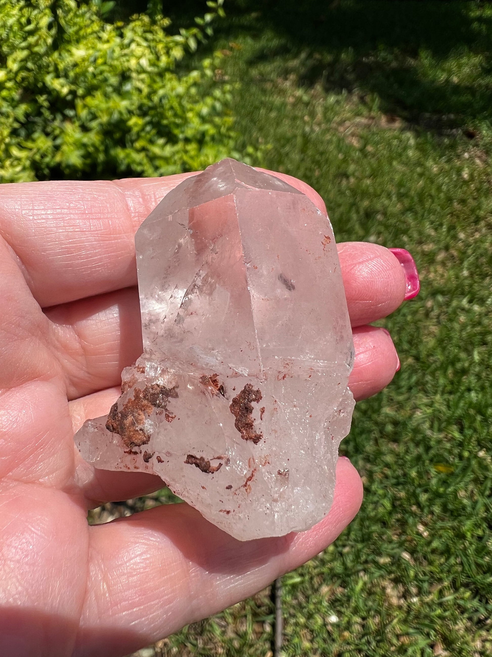 Lemurian Point Tip with Pyrite & Hematite, high vibration crystals, Lost Magick Group, healing, gift