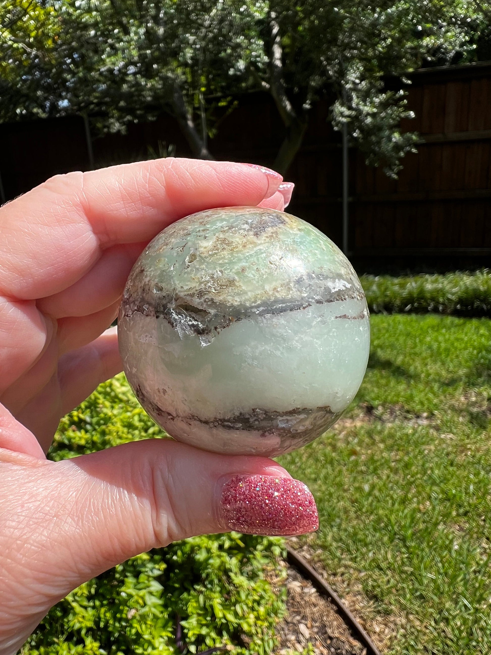 Chrysophase Sphere, 6.75”, new, gift, altar, crystal healing practioner