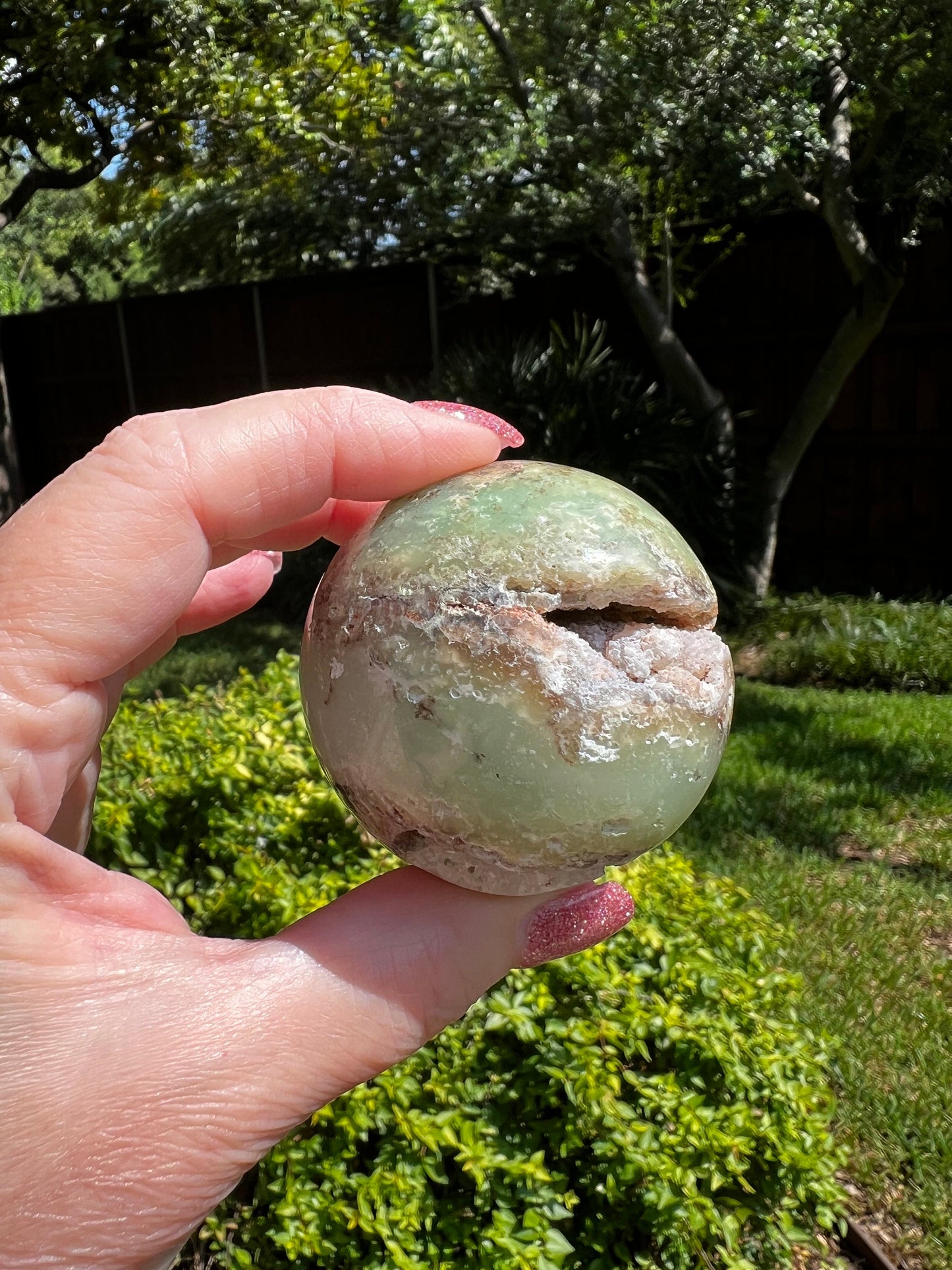 Chrysophase Sphere, 6.75”, new, gift, altar, crystal healing practioner