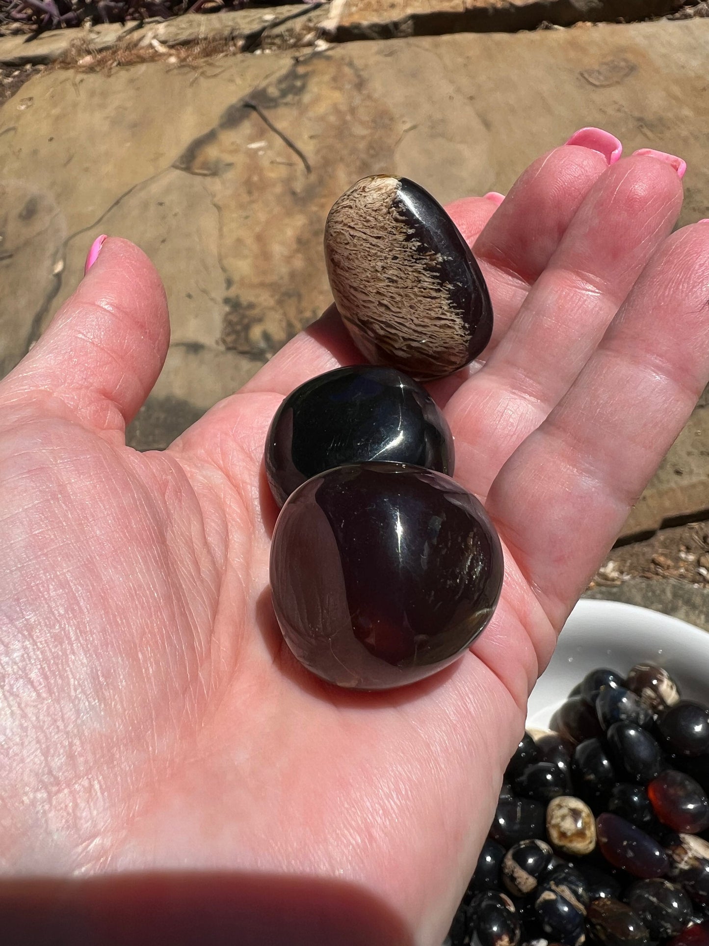 Pair of amber large tumbles, New, 1”, altar, gift, high vibration crystals, natural, crystal healing