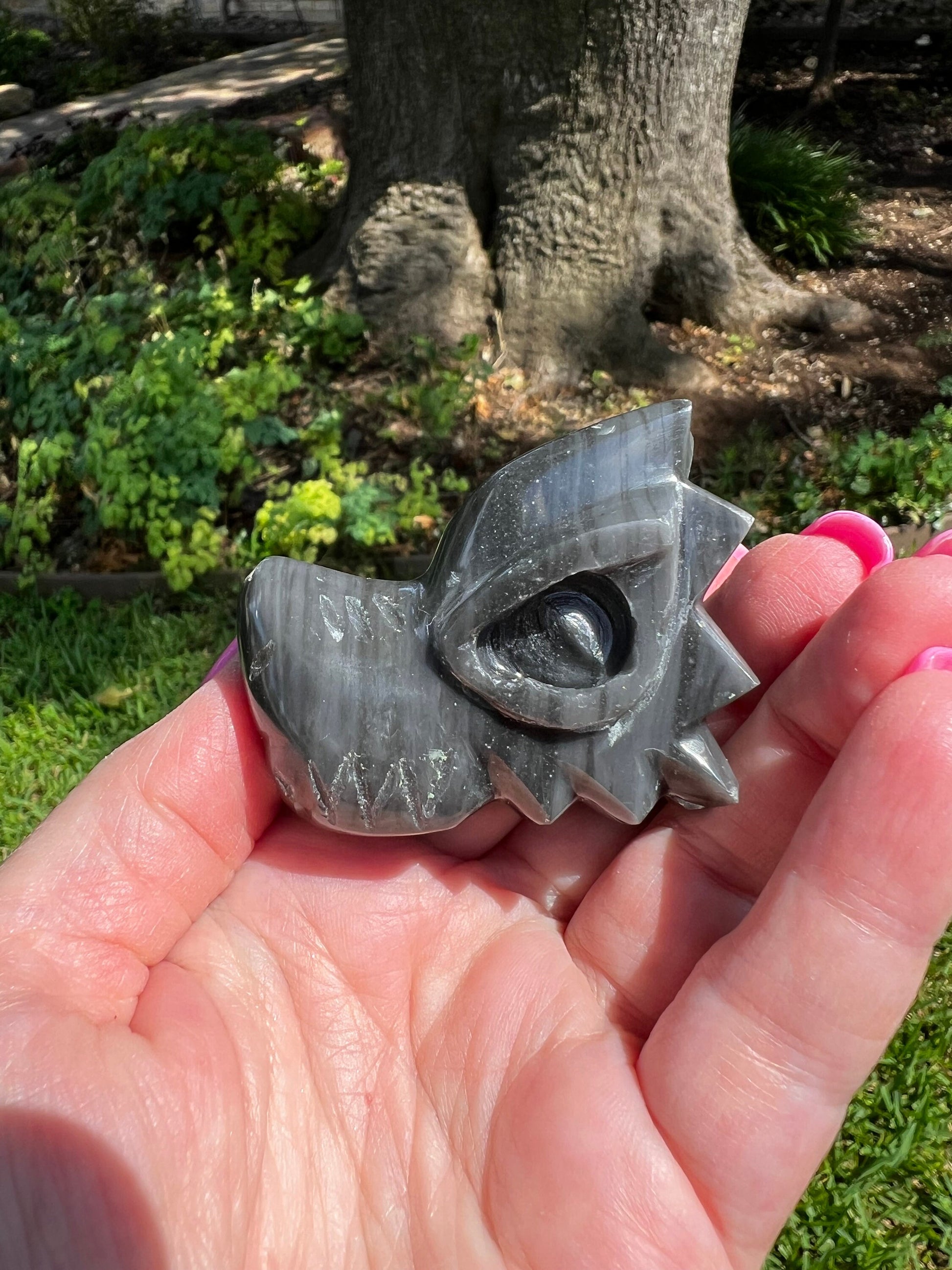 Agni Manitite Tektite Dragon Skull 2”, beautifully carved, crystal healing, premium crystals