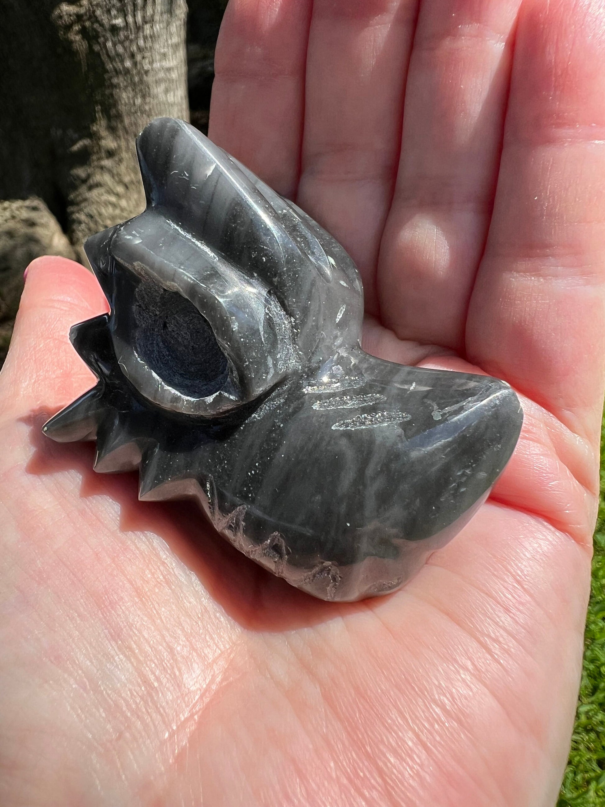 Agni Manitite Tektite Dragon Skull 2”, beautifully carved, crystal healing, premium crystals