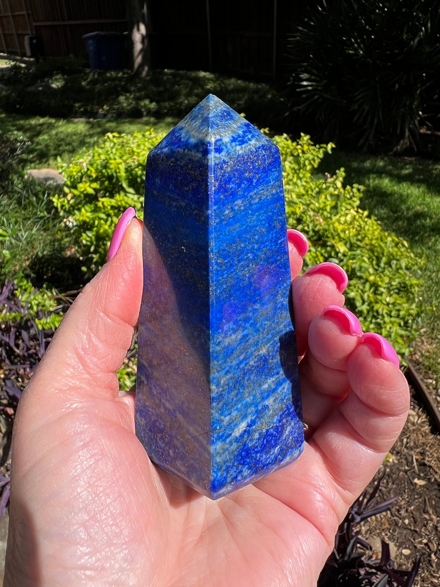 Lapis Lazuli Tower, gold pyrite flash, 4”, high vibration crystal healing, altar