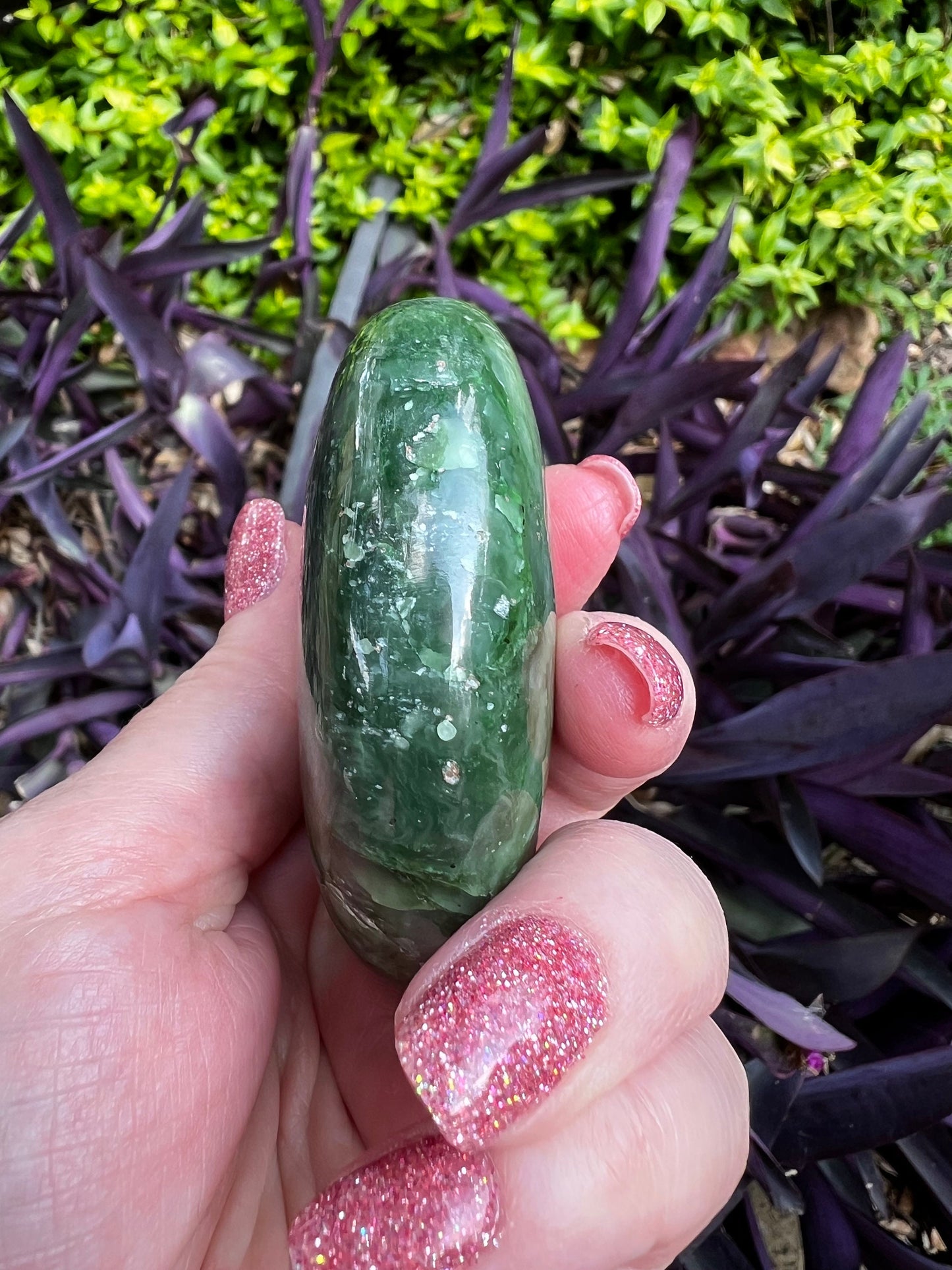 Nephrite Jade Palm Stone, Exquisite, approx 2. 5”, gift, new in shop, healing crystals