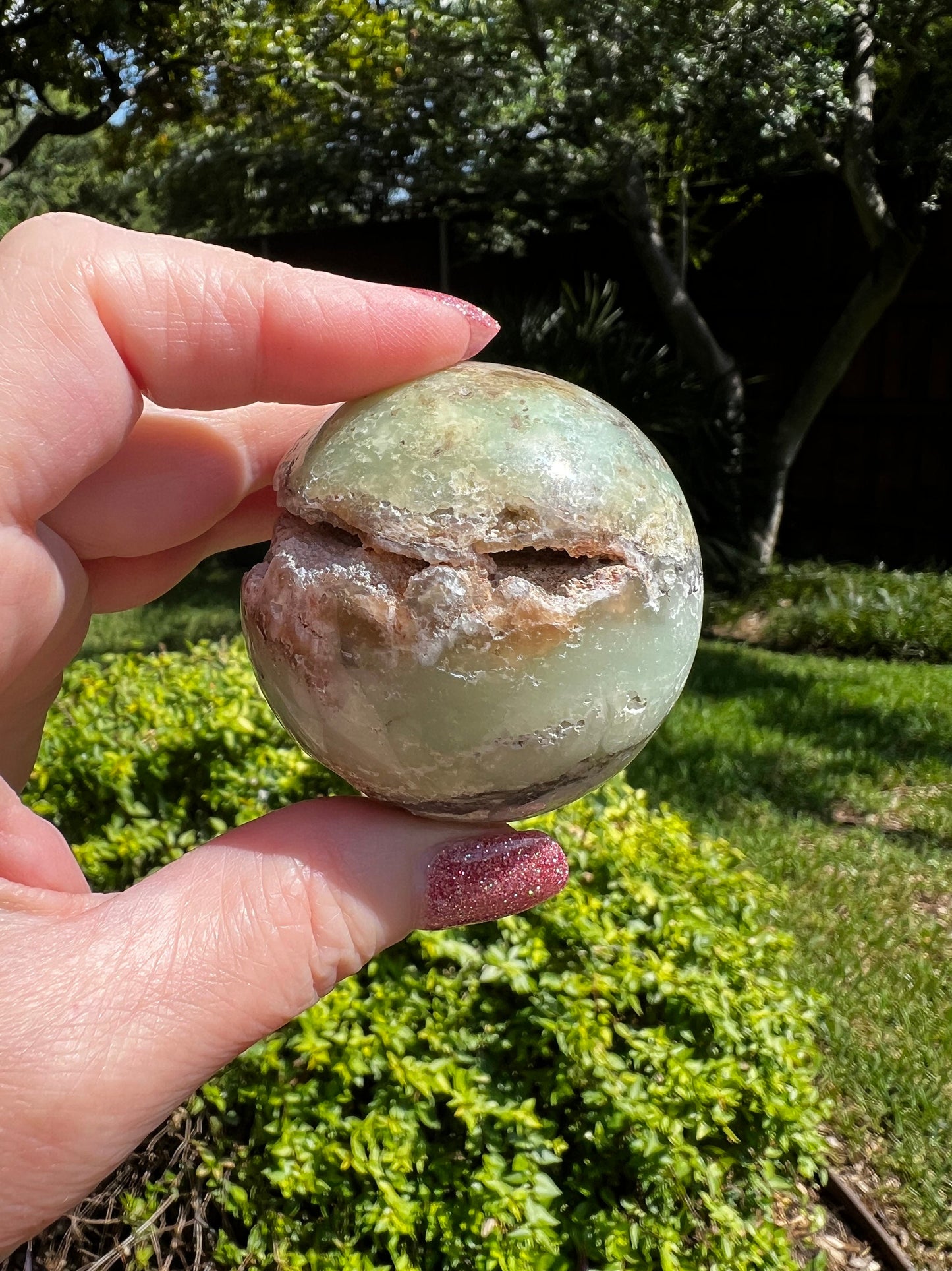 Chrysophase Sphere, 6.75”, new, gift, altar, crystal healing practioner