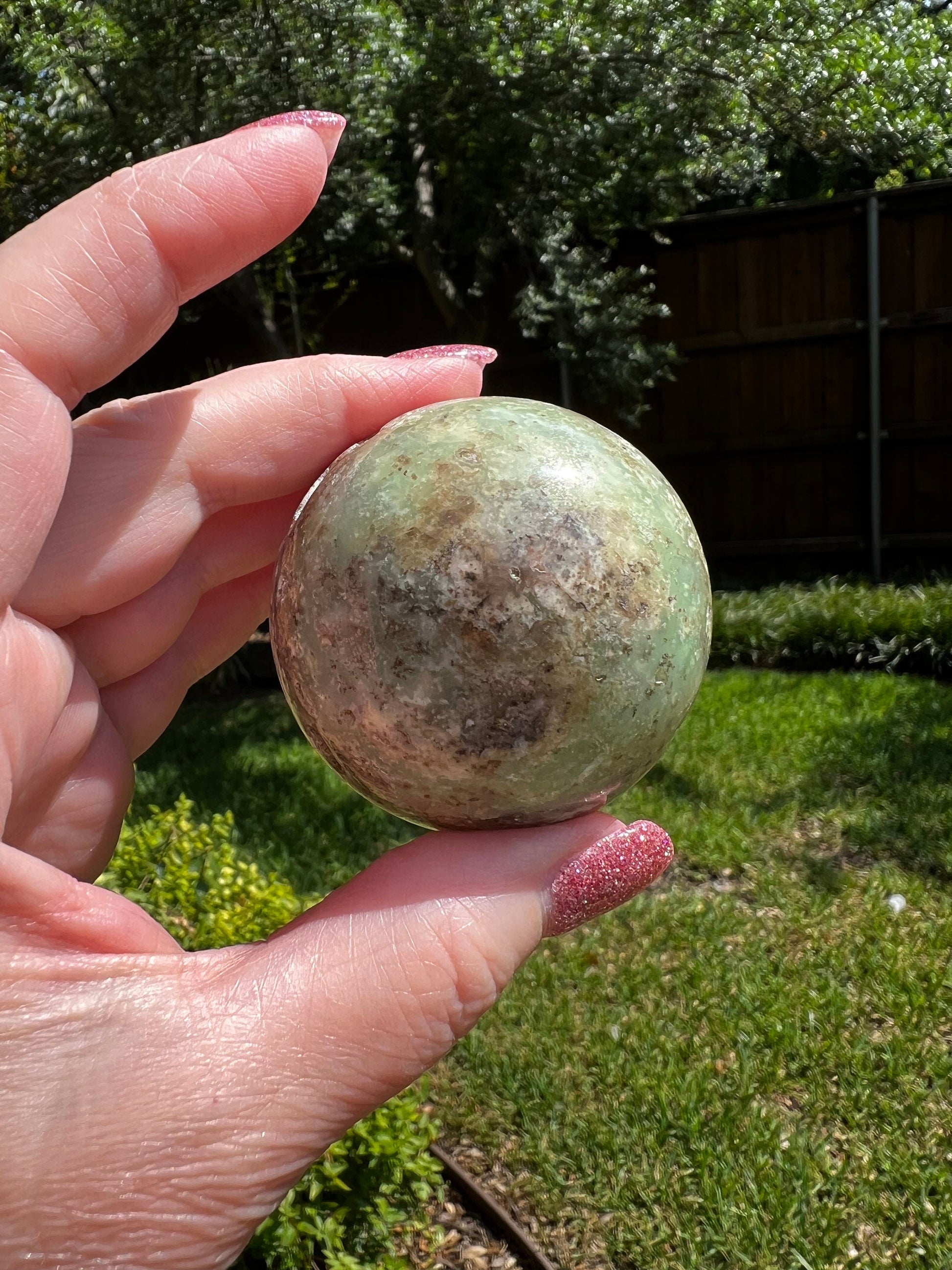 Chrysophase Sphere, 6.75”, new, gift, altar, crystal healing practioner