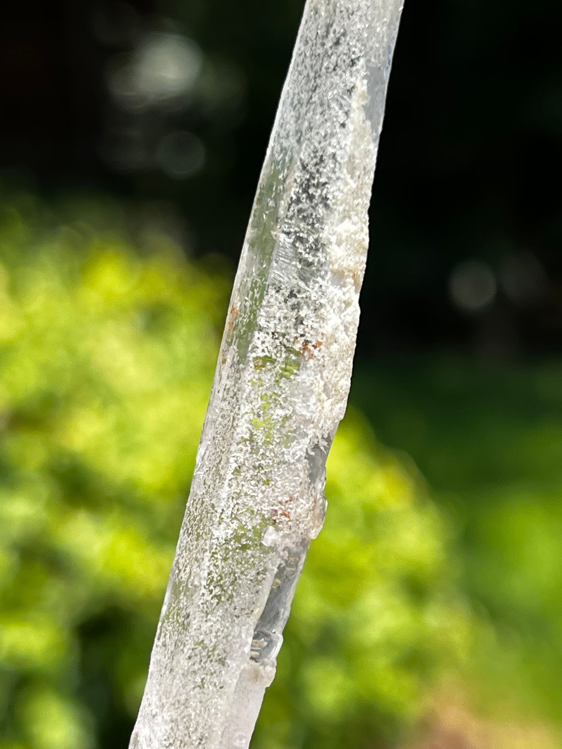 Laser Singing Lemurian Wand 4.5” raw bottom, New, gift, altar, high vibration crystals