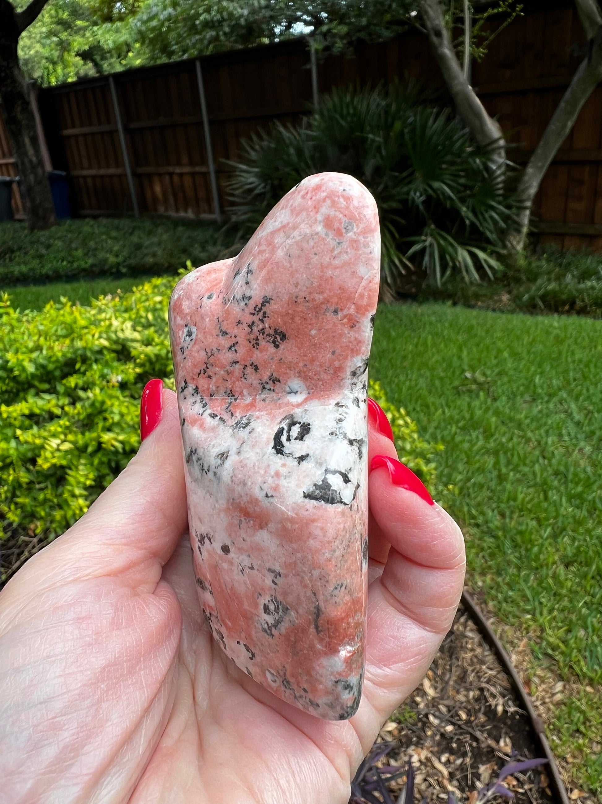 Beautiful Rhodonite Freeform, 3.5”, crystal healing, high vibration crystals, premium