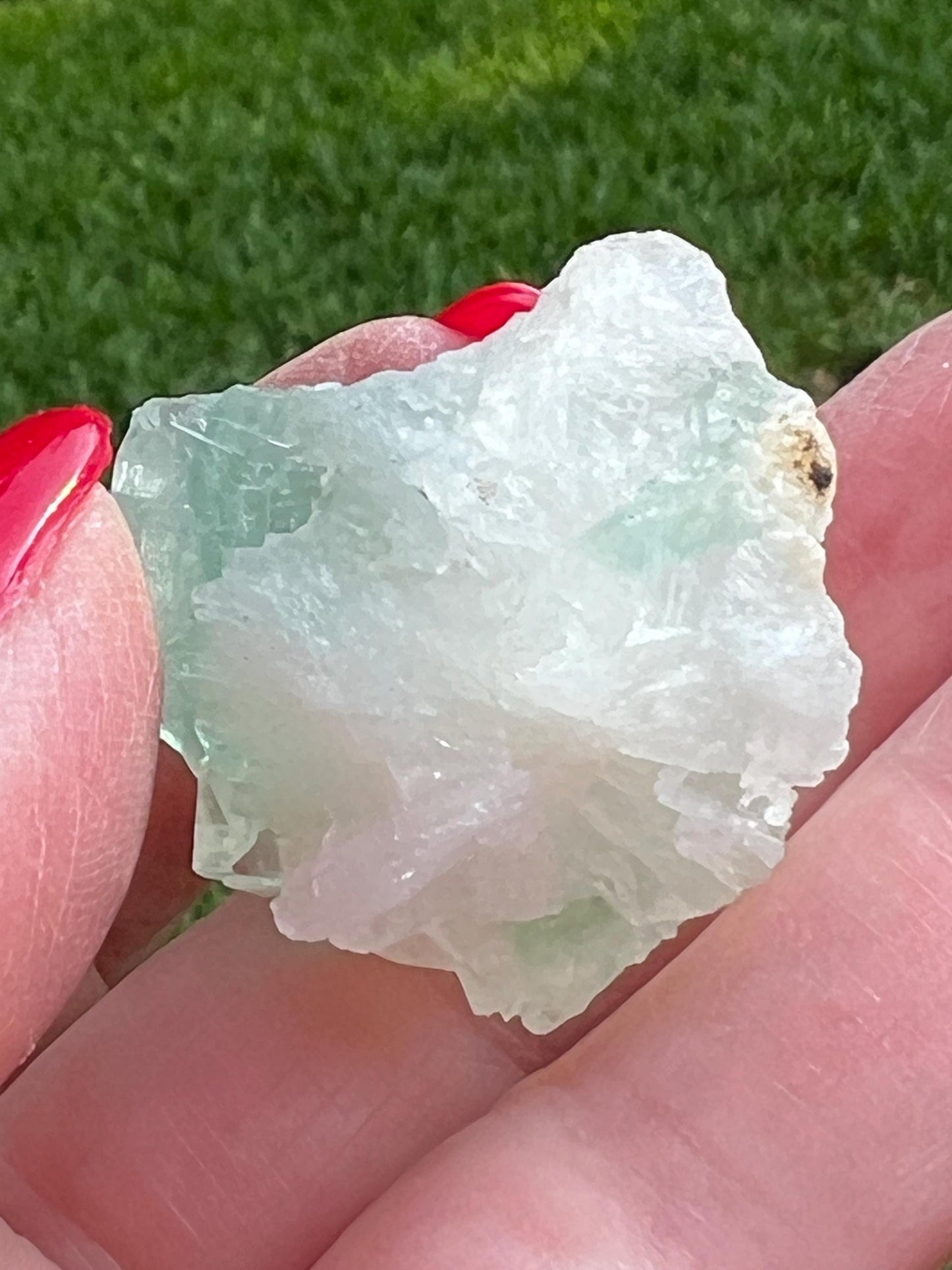 Green Apophyllite with sparkle, celadonite, new, 1”, high vibration crystals, gifts, altar