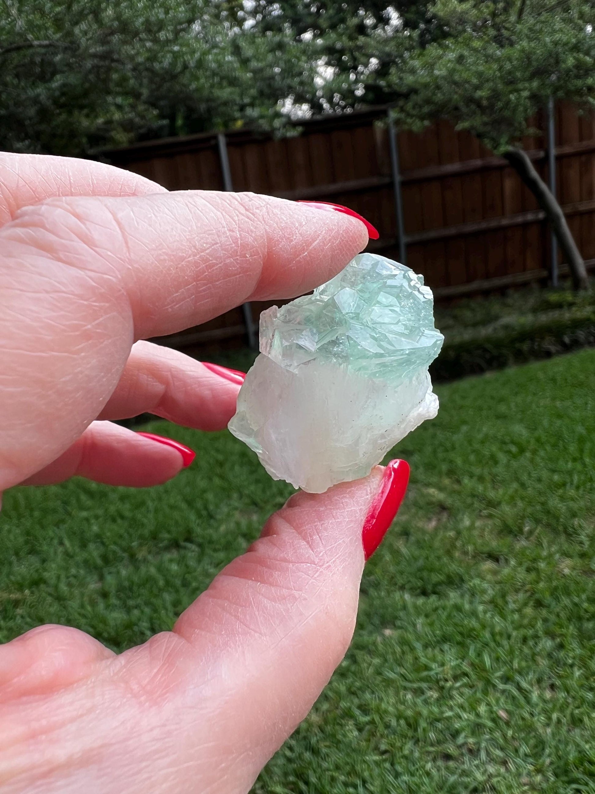 Green Apophyllite with sparkle, celadonite, new, 1”, high vibration crystals, gifts, altar