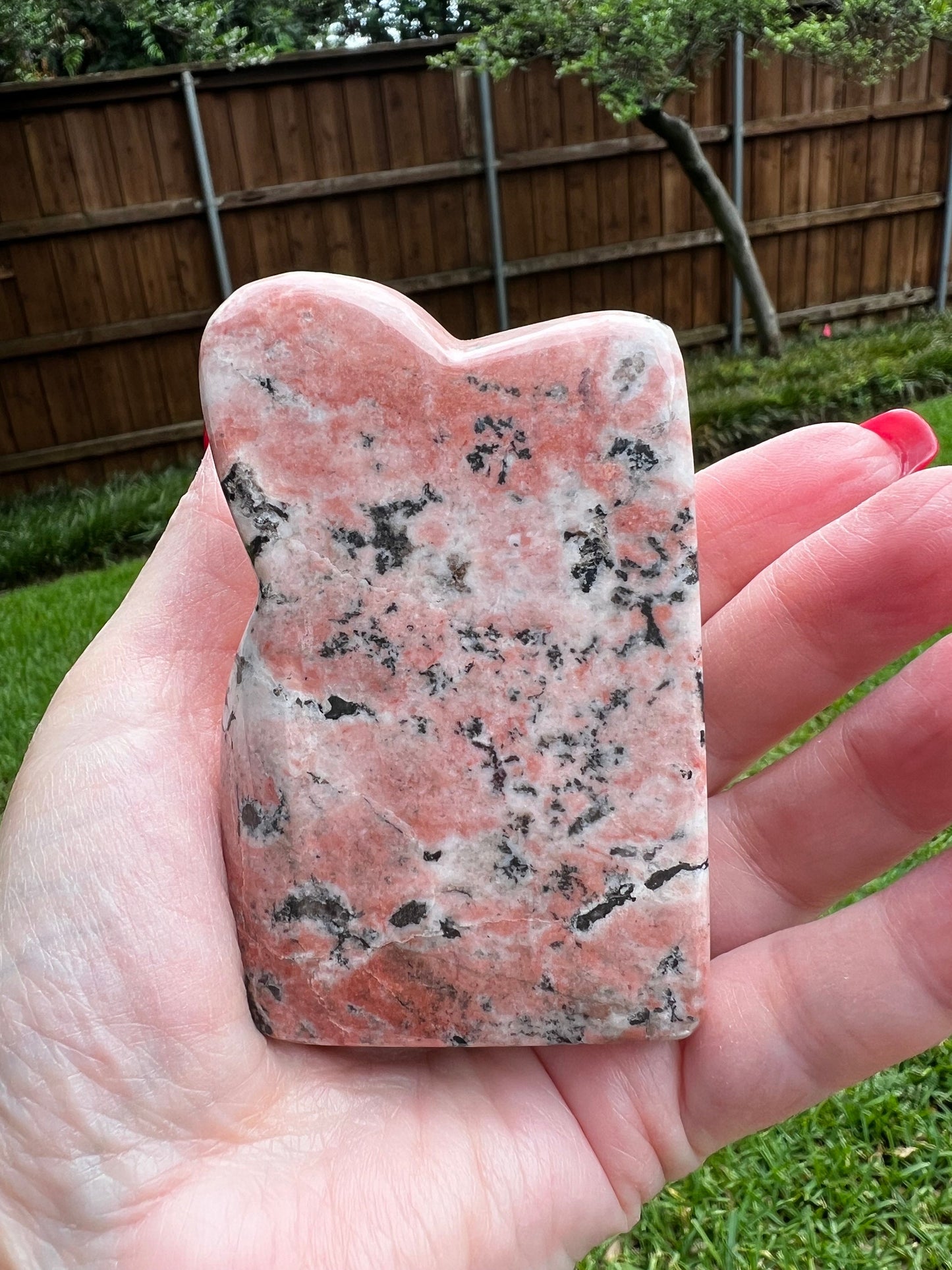 Beautiful Rhodonite Freeform, 3.5”, crystal healing, high vibration crystals, premium