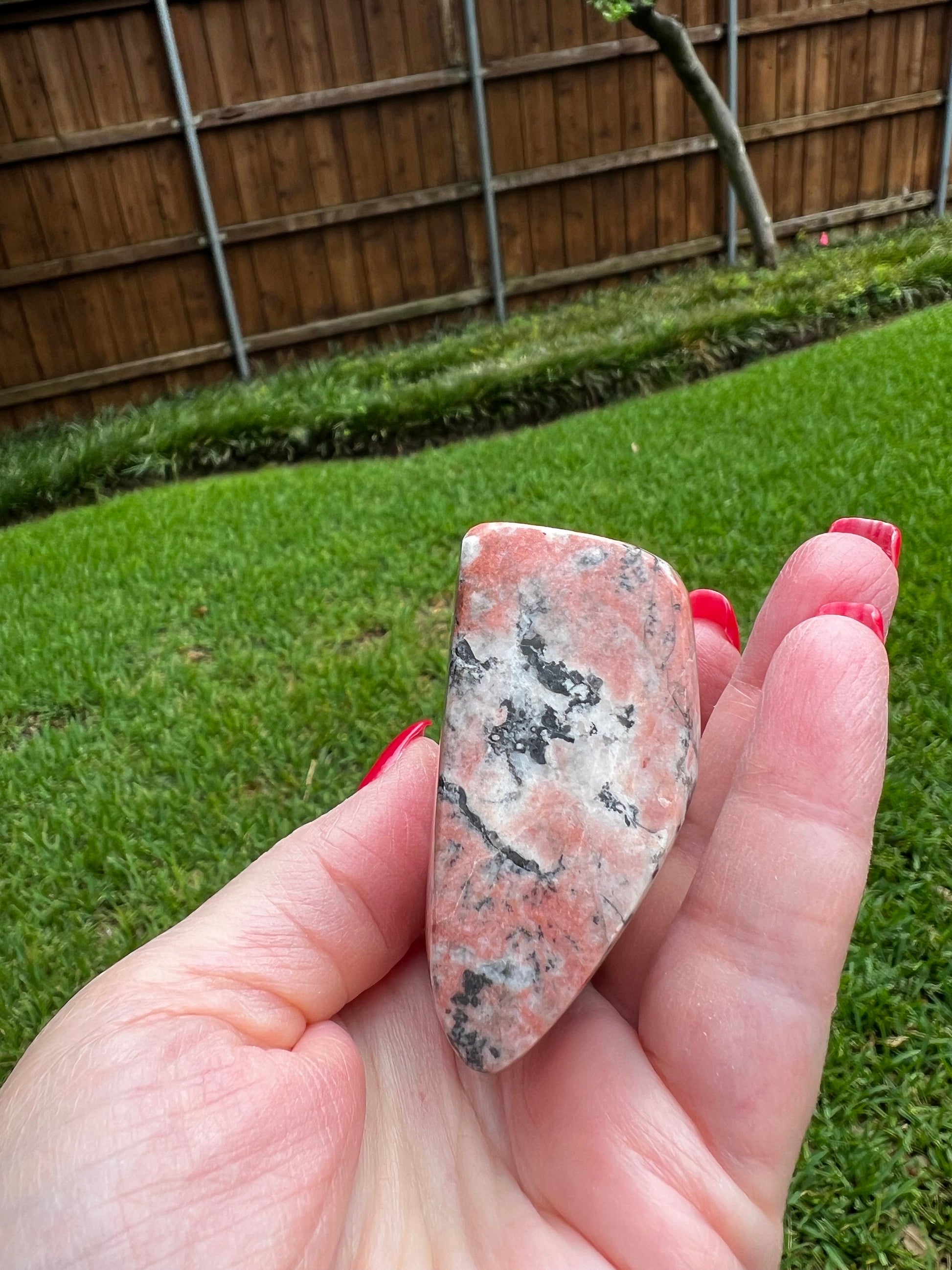 Beautiful Rhodonite Freeform, 3.5”, crystal healing, high vibration crystals, premium