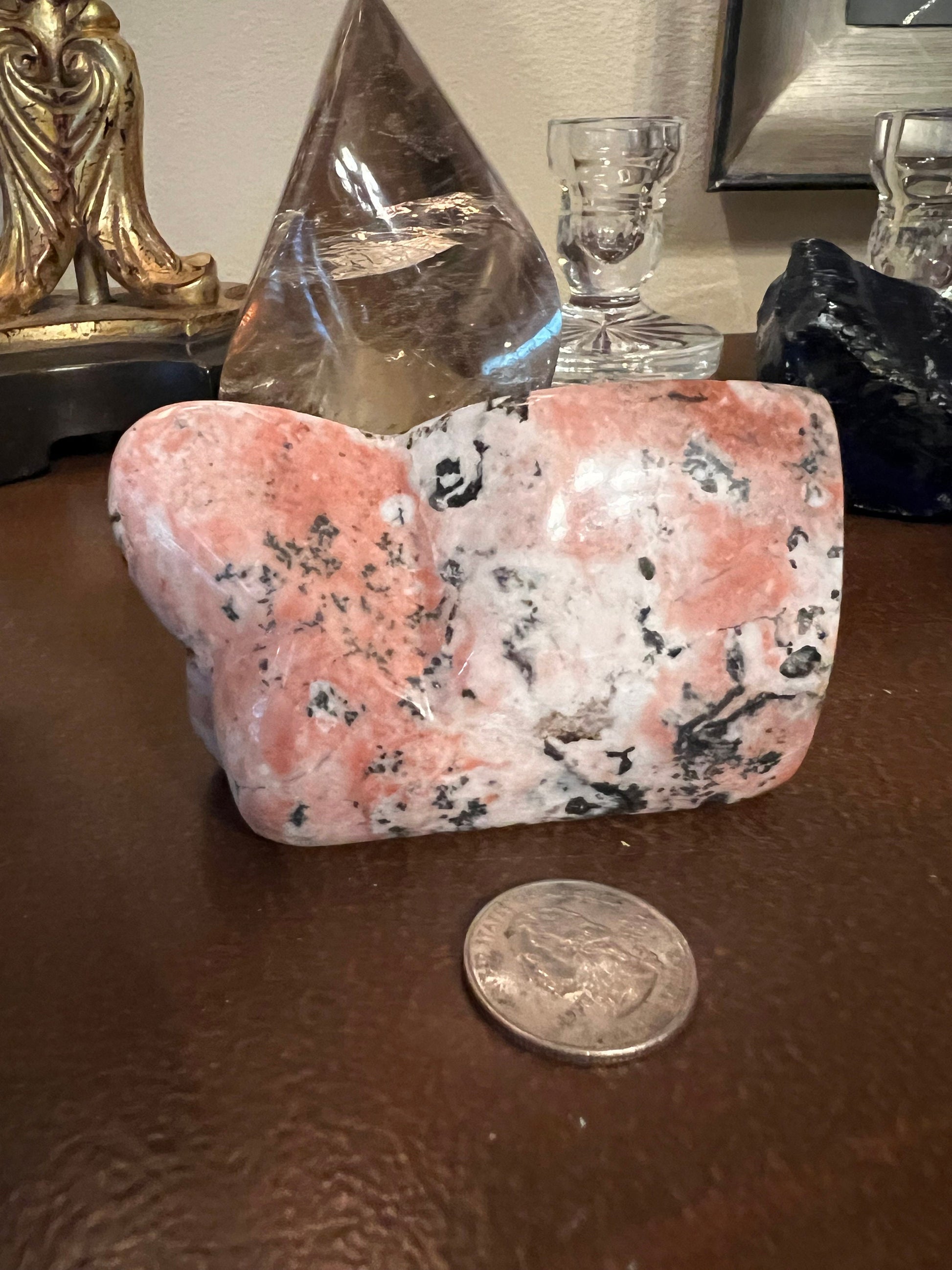 Beautiful Rhodonite Freeform, 3.5”, crystal healing, high vibration crystals, premium