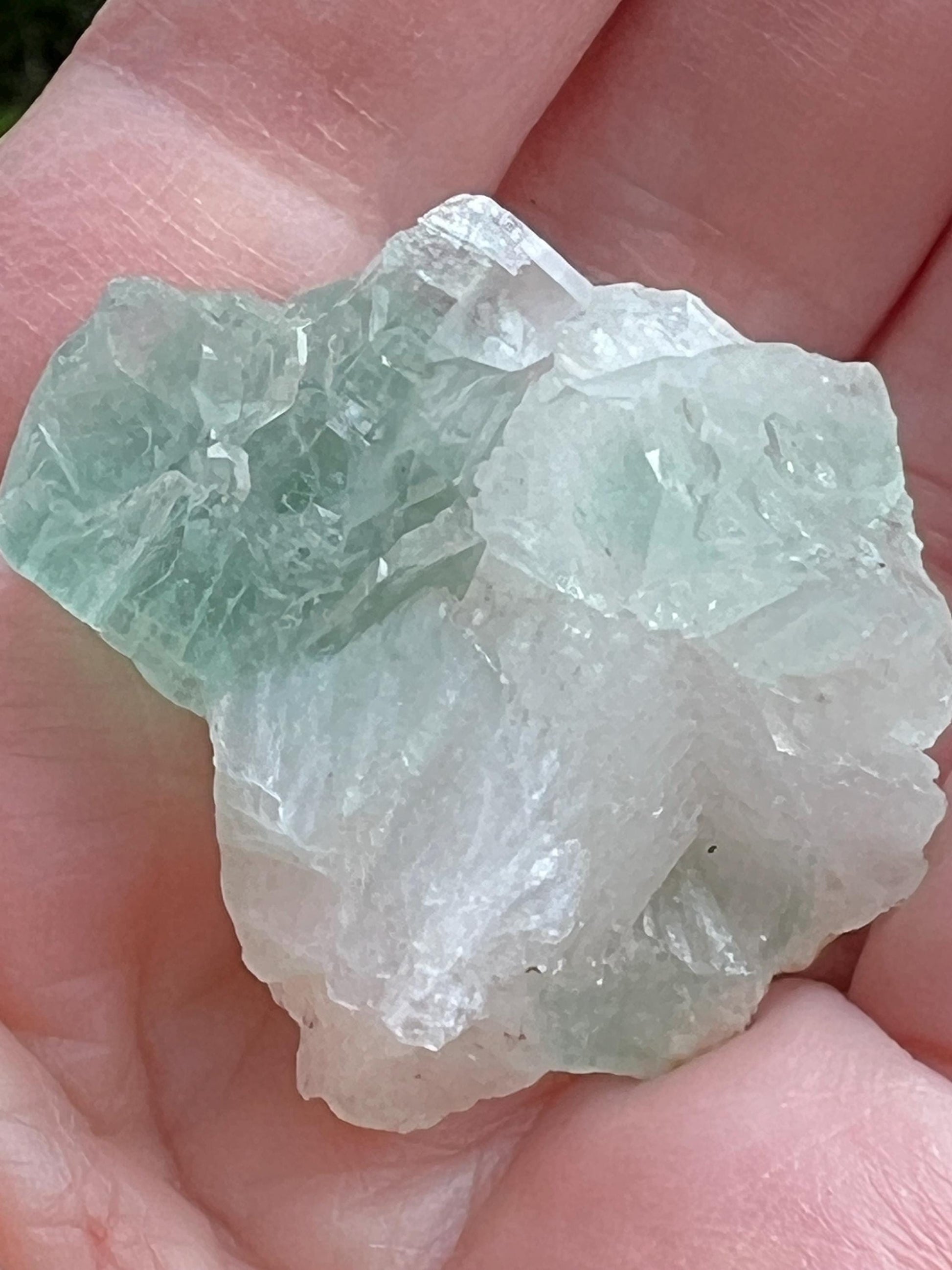 Green Apophyllite with sparkle, celadonite, new, 1”, high vibration crystals, gifts, altar